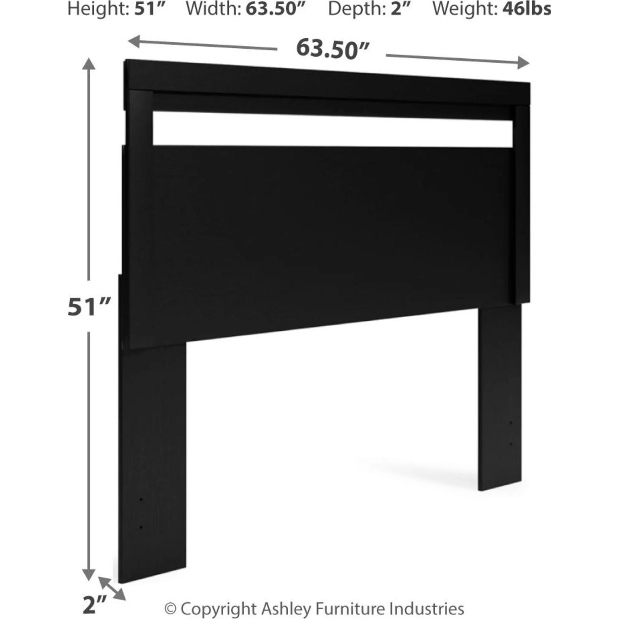 Finch Queen Panel Headboard - Black - Image 3