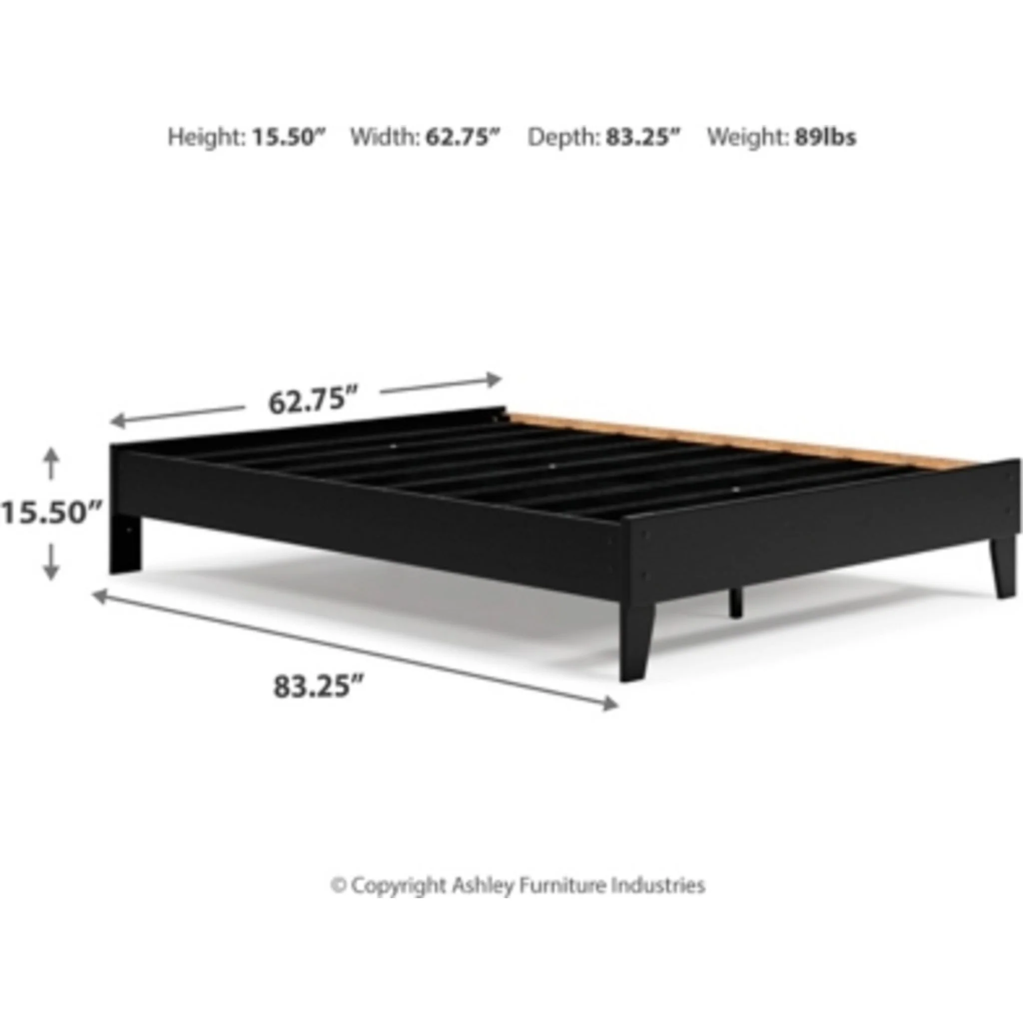 Finch Queen Platform Bed - Black - Image 4