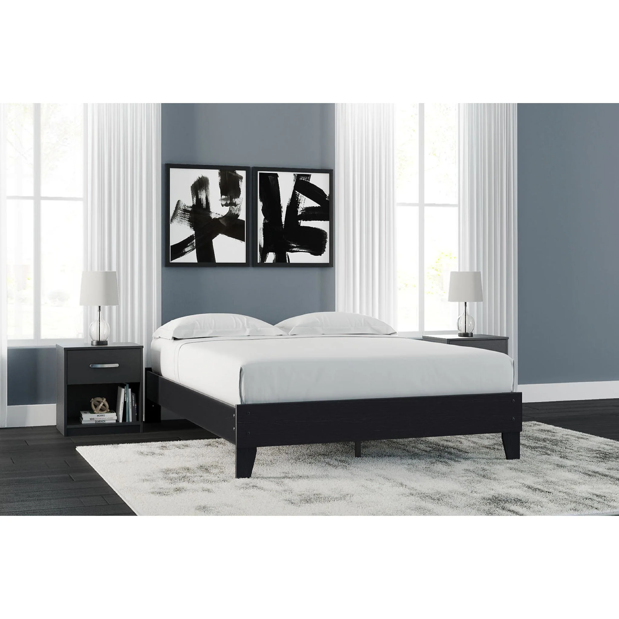 Finch Queen Platform Bed - Black - Image 5