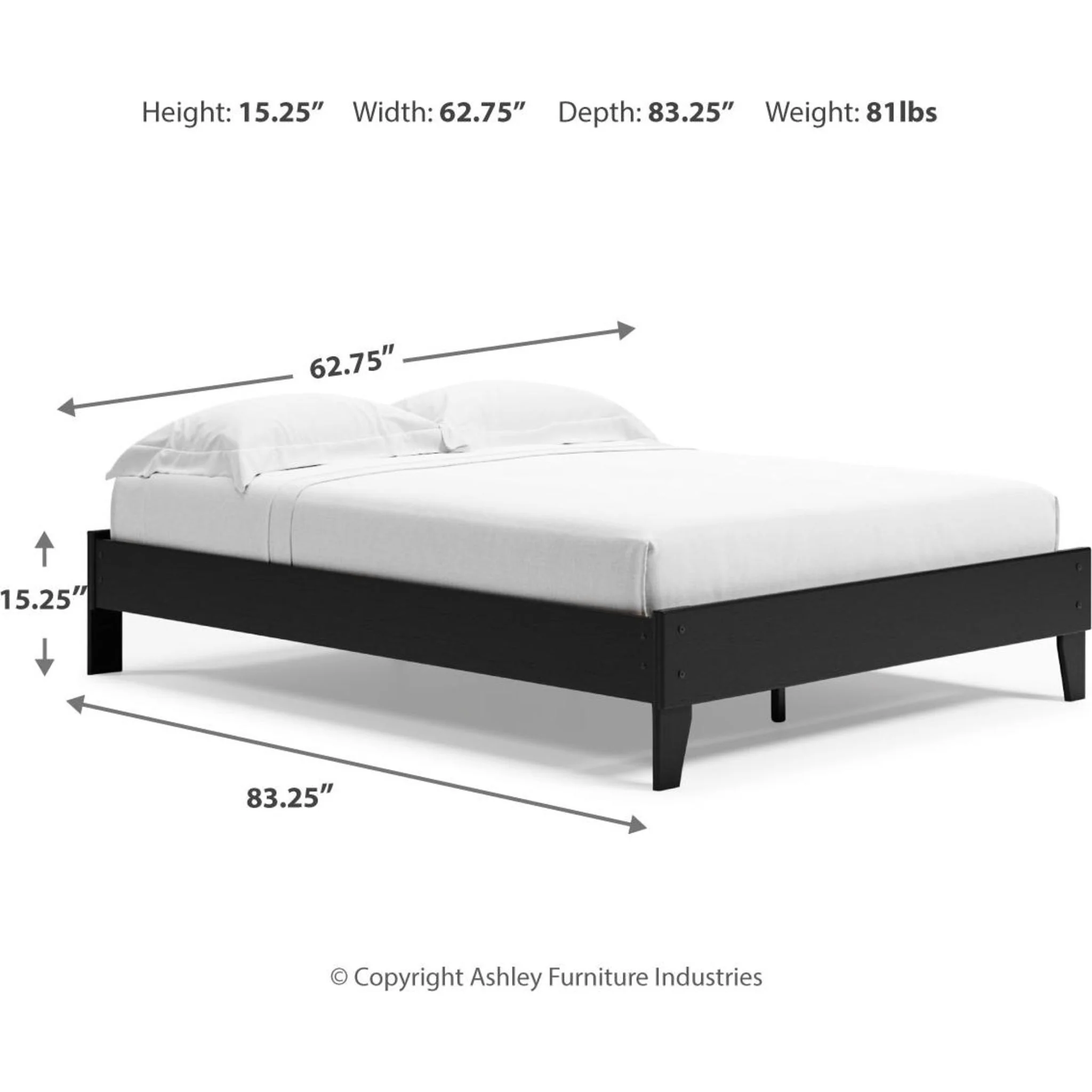 Finch Queen Platform Bed - Black - Image 9