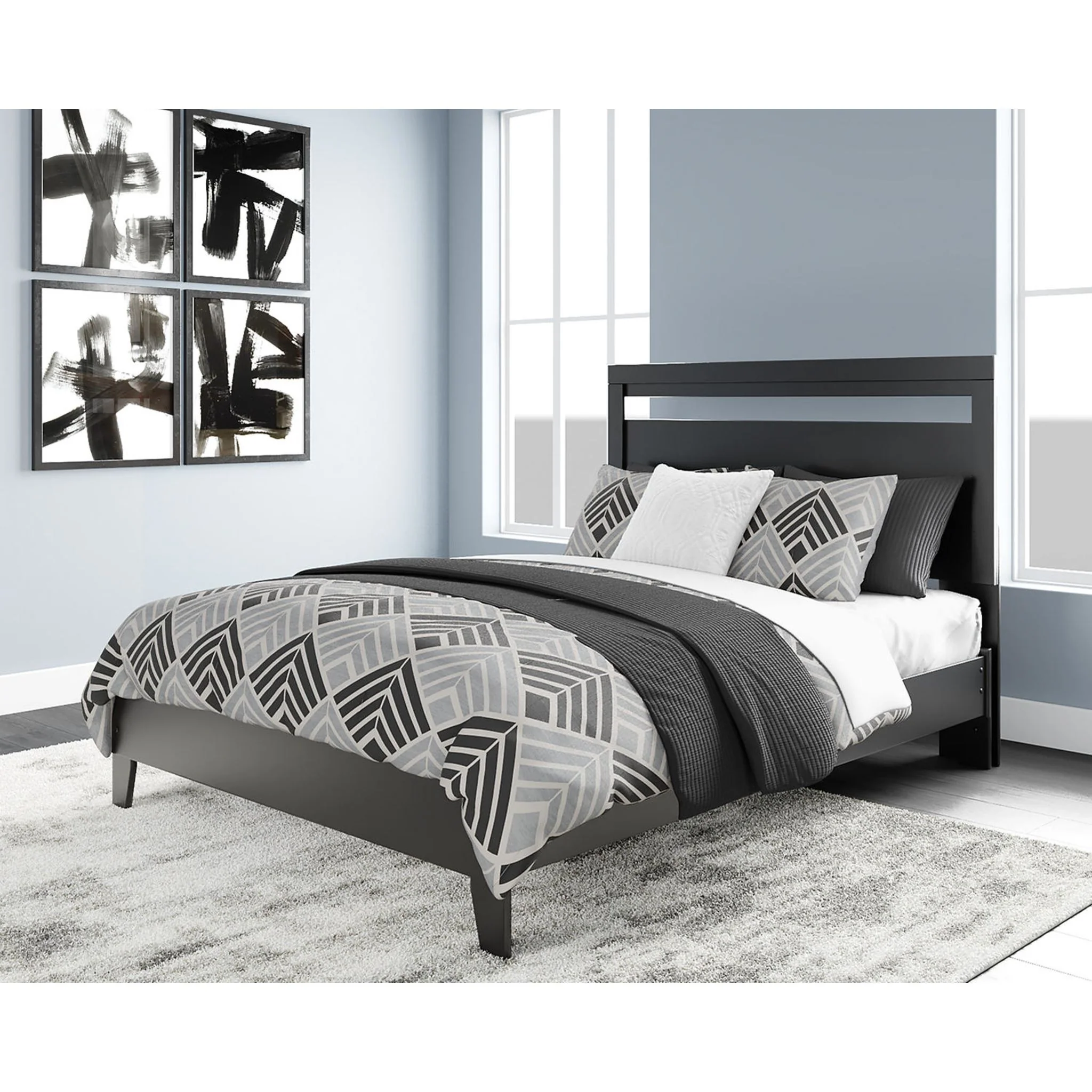 Finch Queen Platform Bed - Black/Brown - Image 4