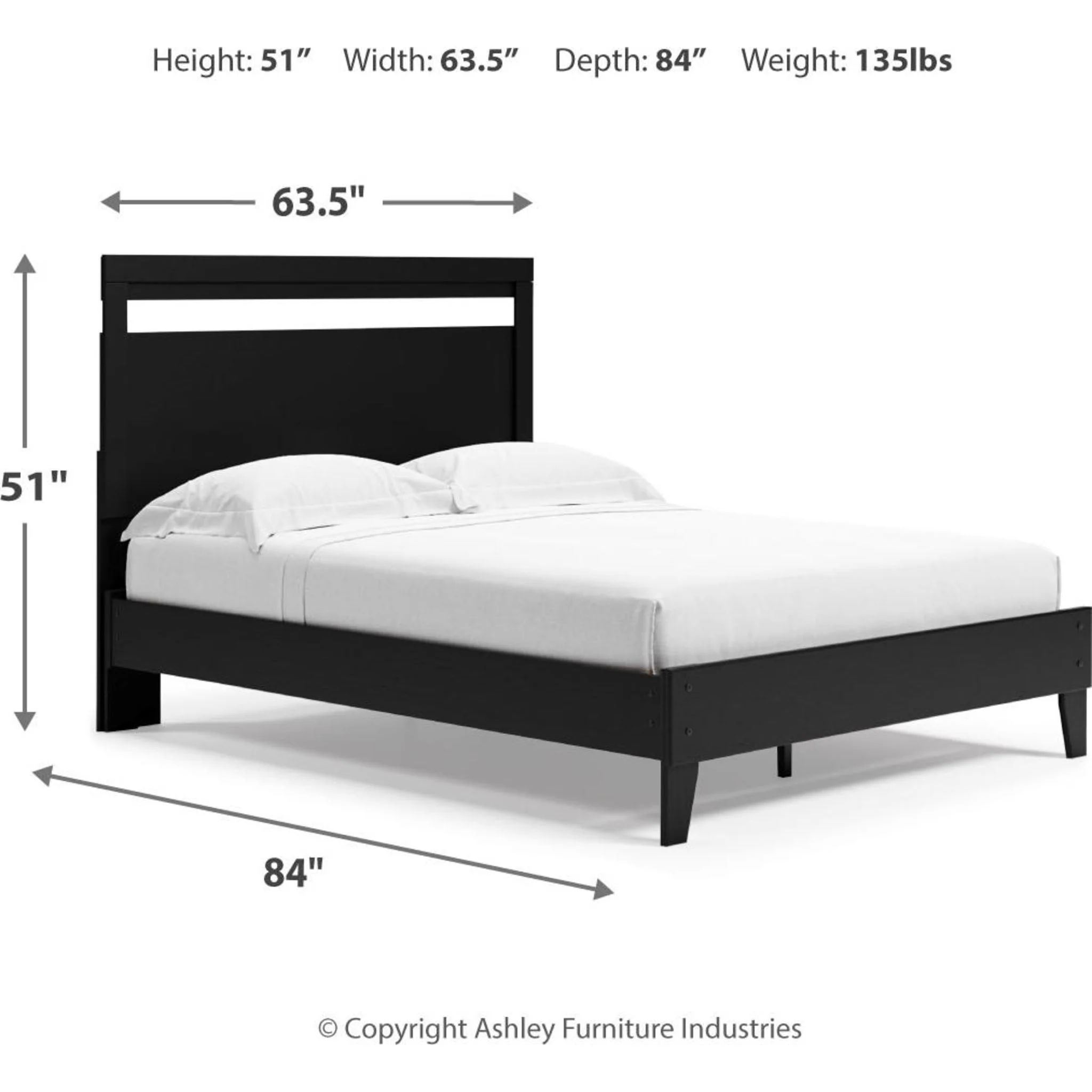 Finch Queen Platform Bed - Black/Brown - Image 8