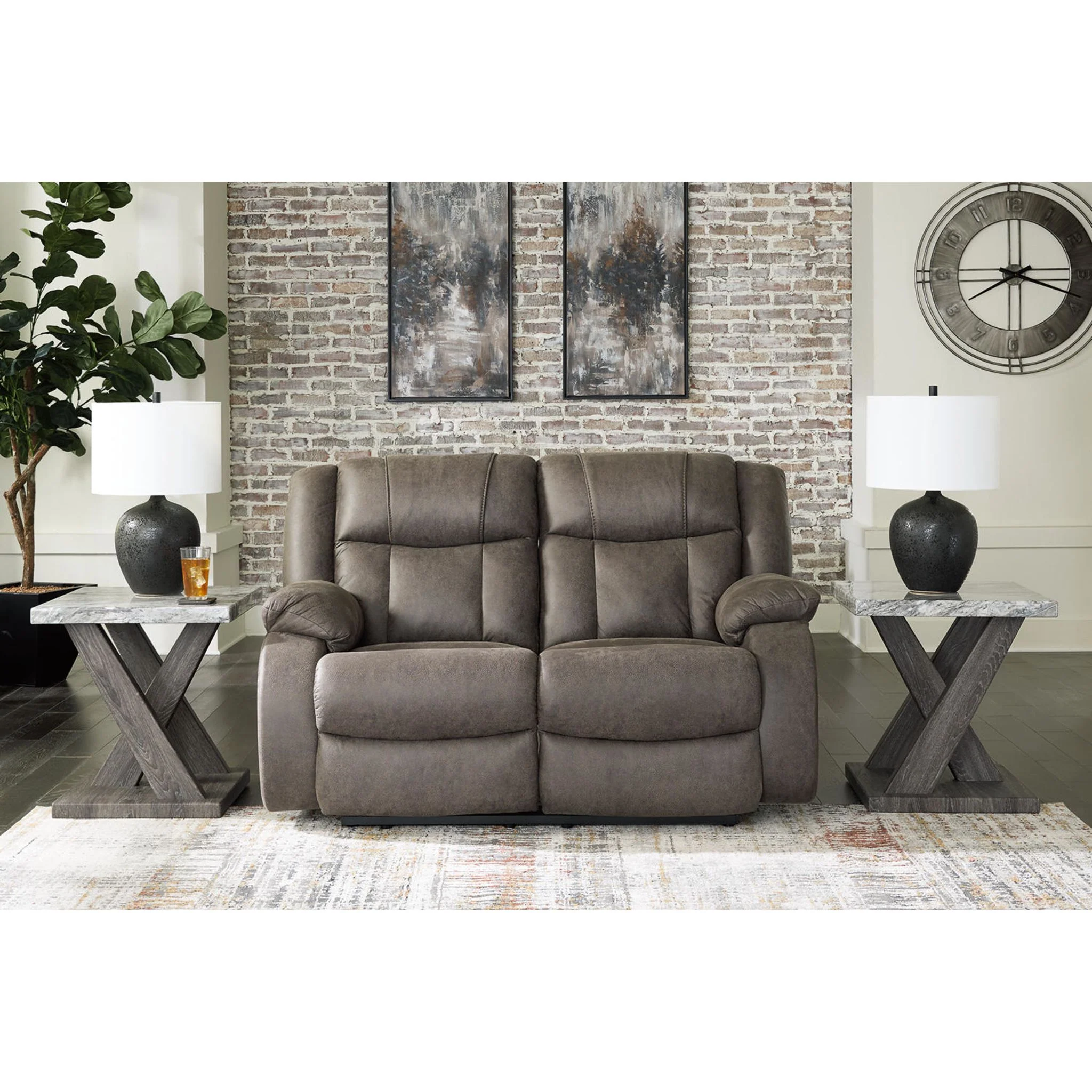 First Base Reclining Loveseat - Gunmetal - Image 19