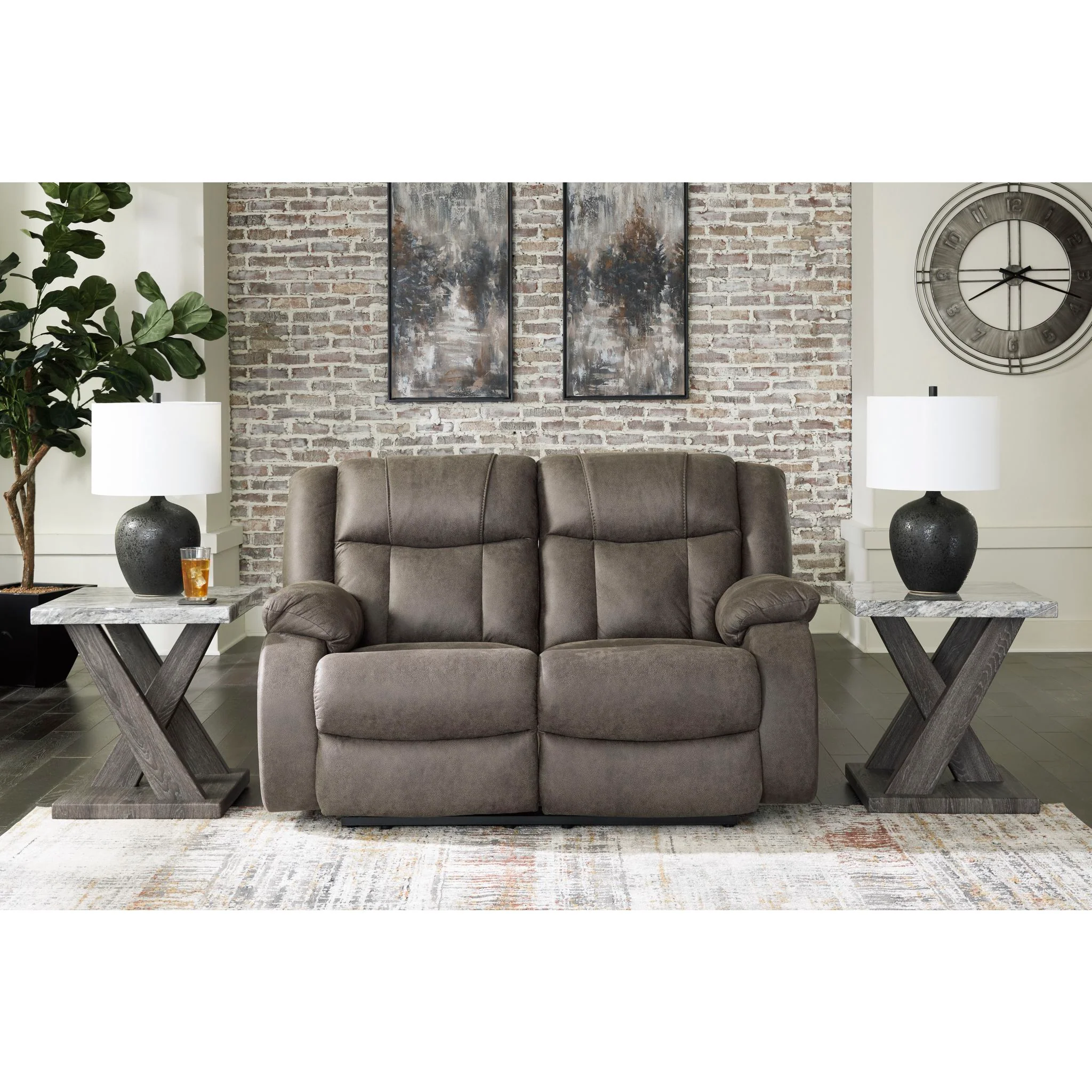 First Base Reclining Loveseat - Gunmetal - Image 2
