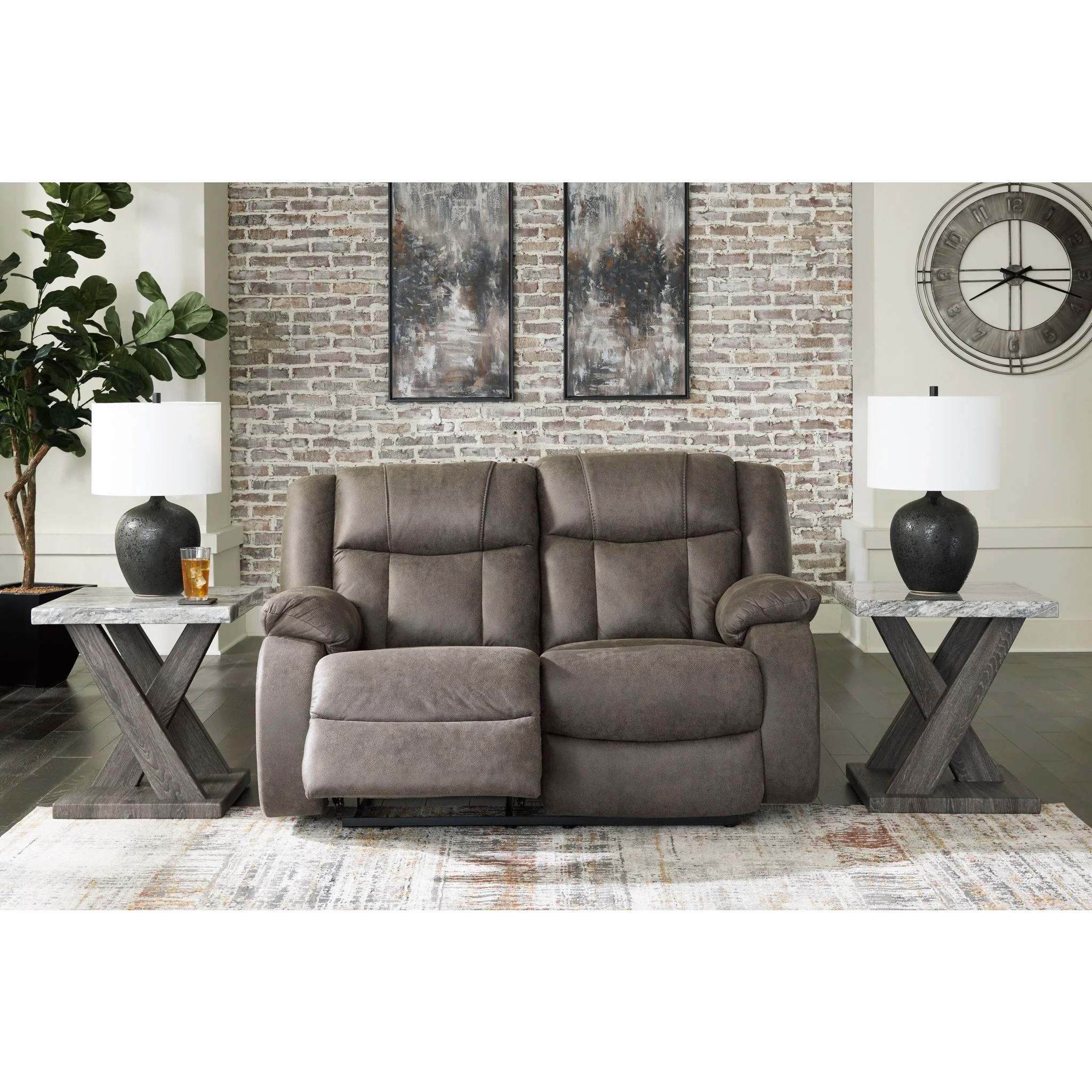 First Base Reclining Loveseat - Gunmetal - Image 3