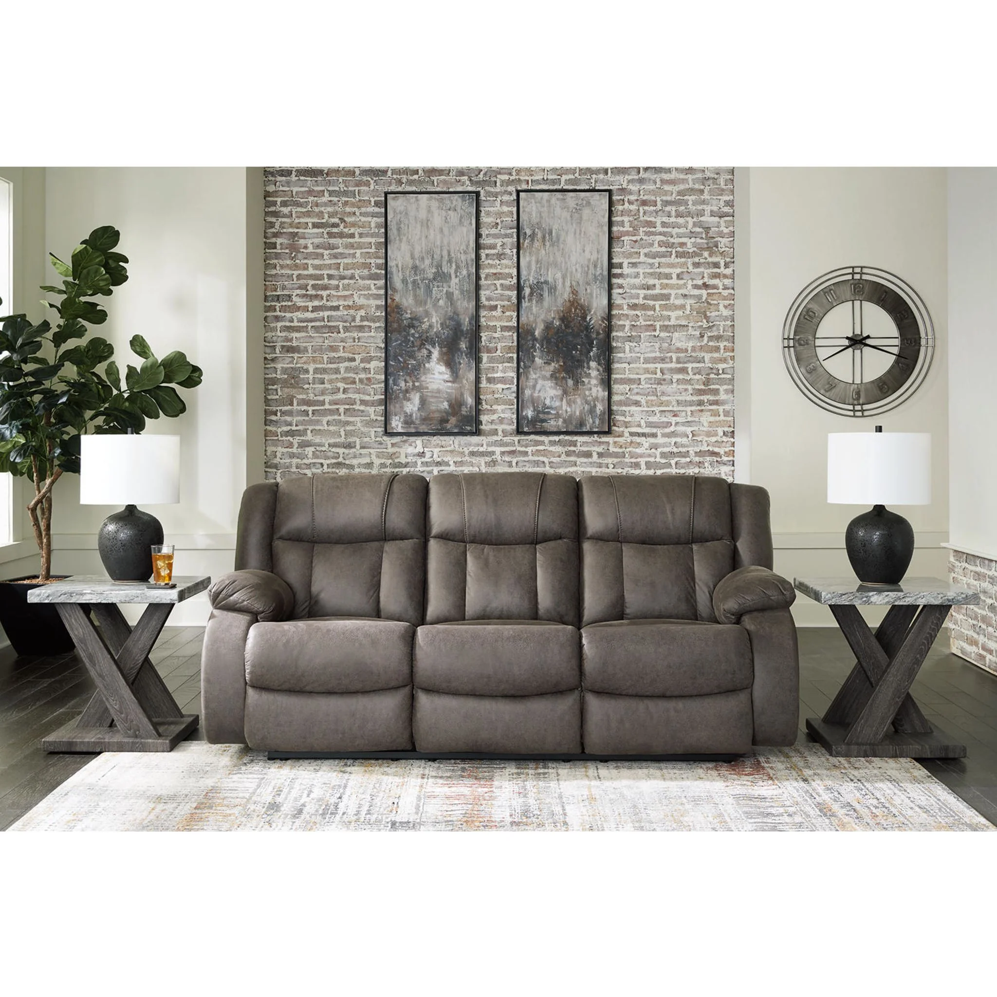 First Base Reclining Sofa - Gunmetal - Image 13