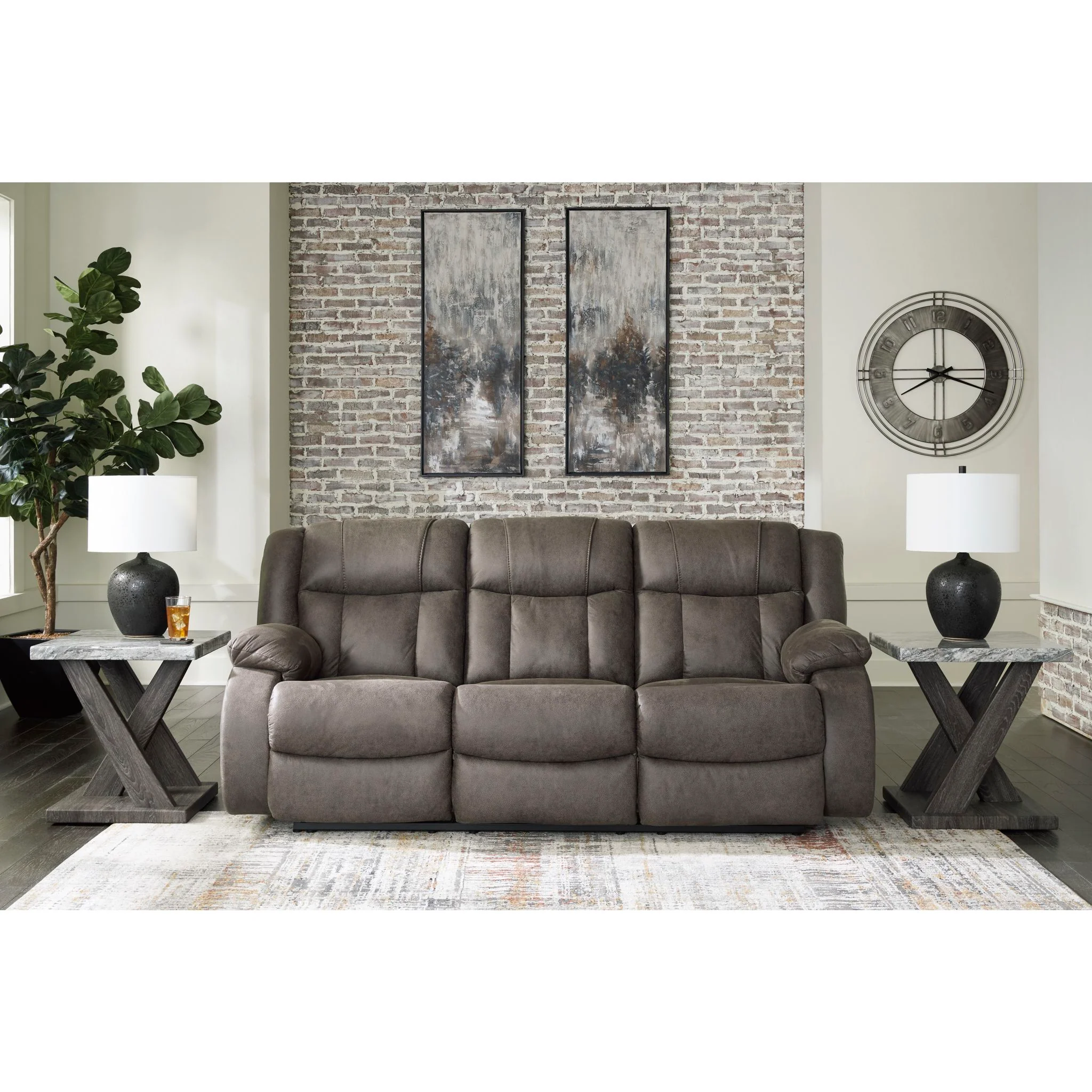 First Base Reclining Sofa - Gunmetal - Image 2