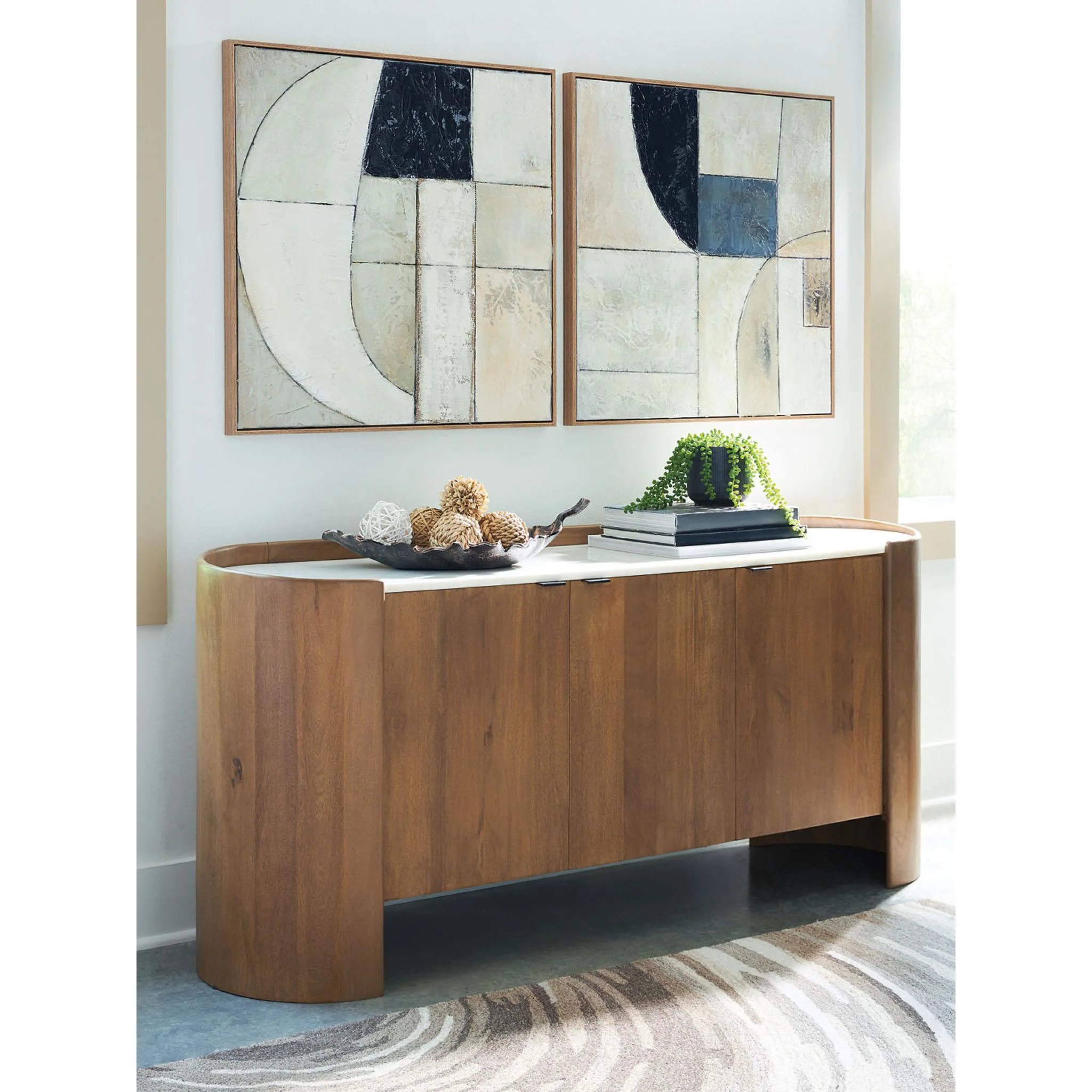 Fitzroy Accent Cabinet - Brown/White - Image 2