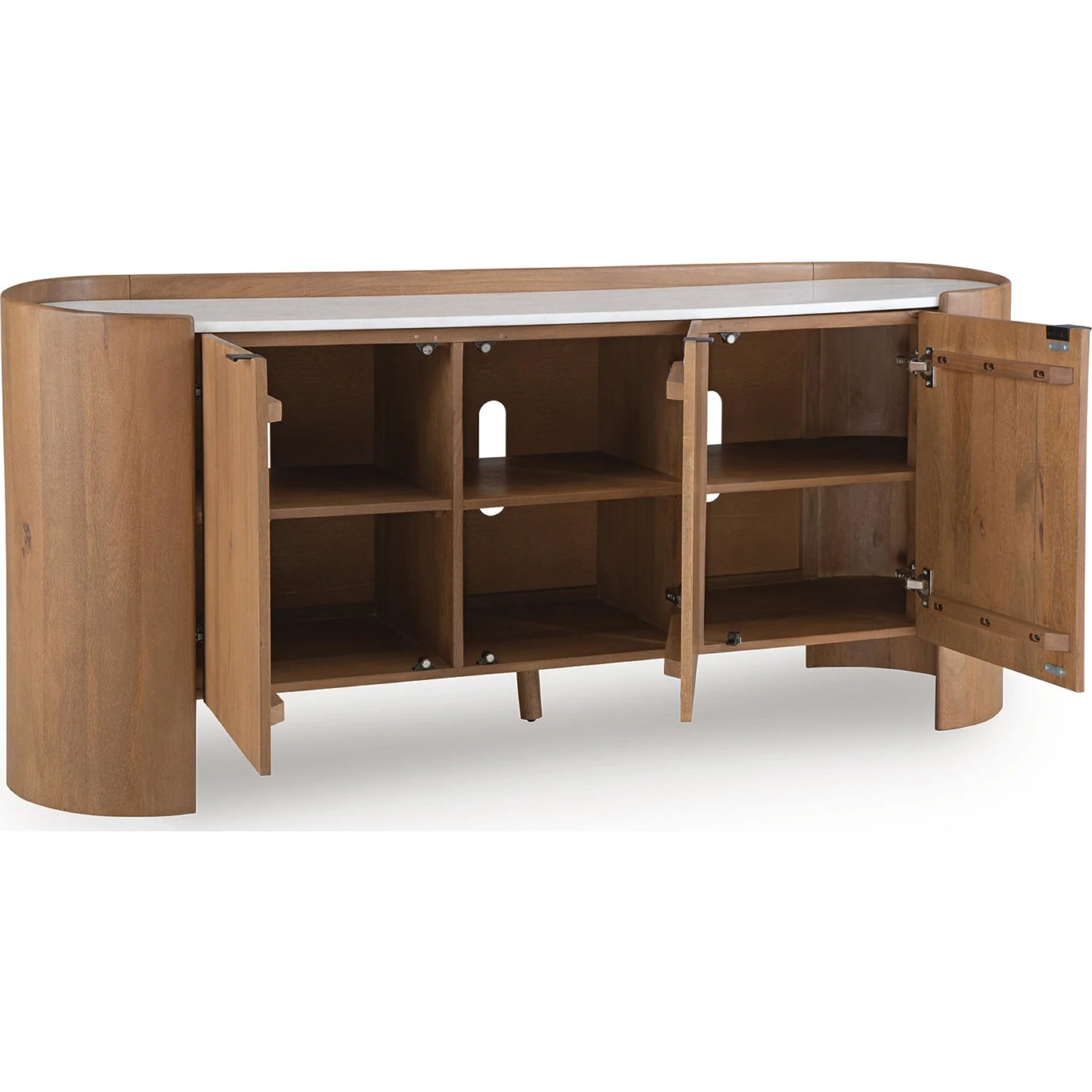 Fitzroy Accent Cabinet - Brown/White - Image 5