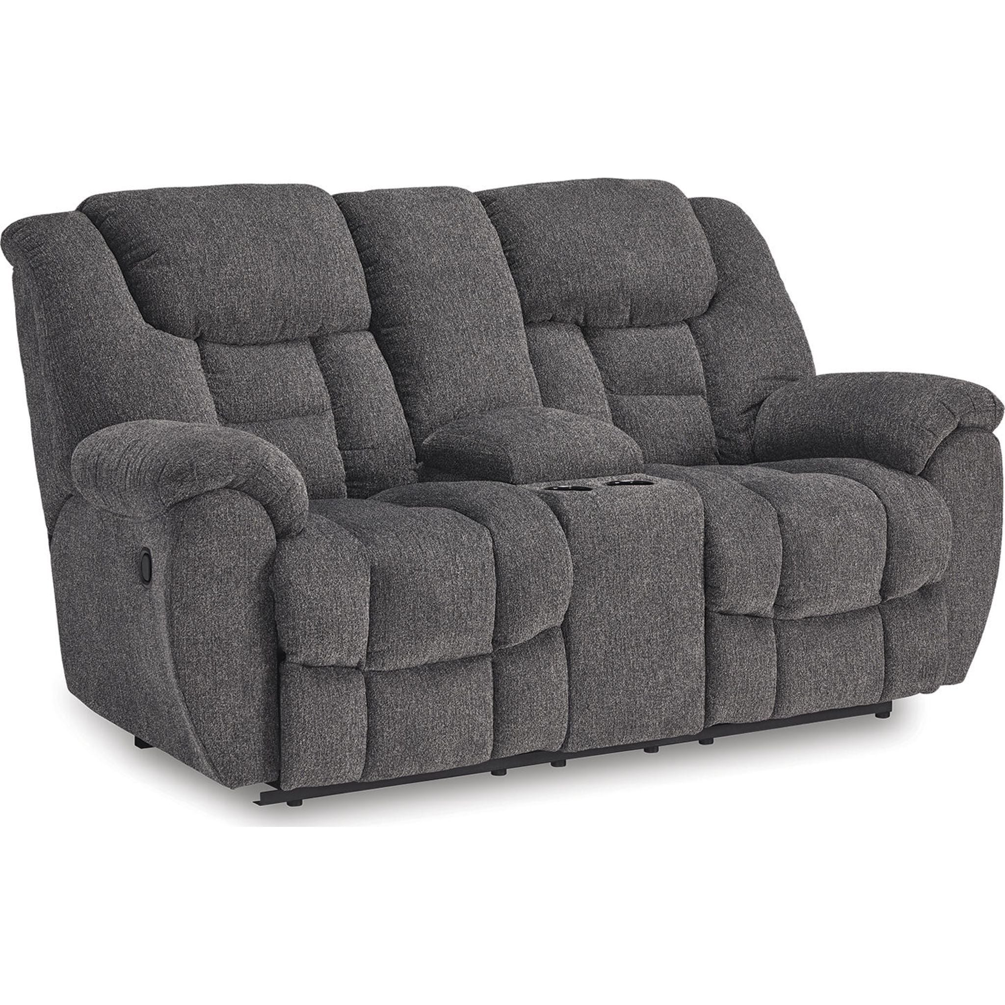 Foreside Reclining Loveseat with Console - Charcoal - Image 4