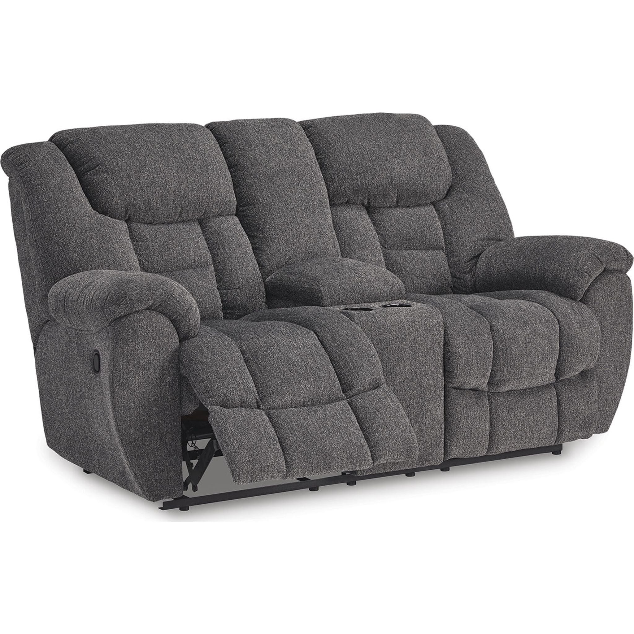 Foreside Reclining Loveseat with Console - Charcoal - Image 5
