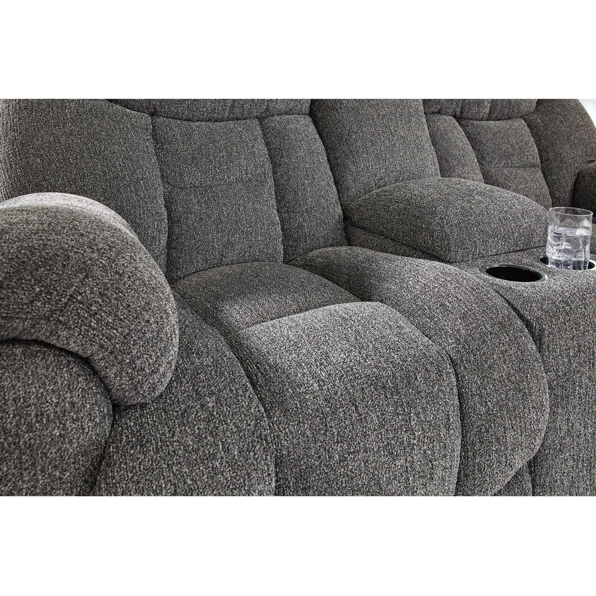 Foreside Reclining Loveseat with Console - Charcoal - Image 9