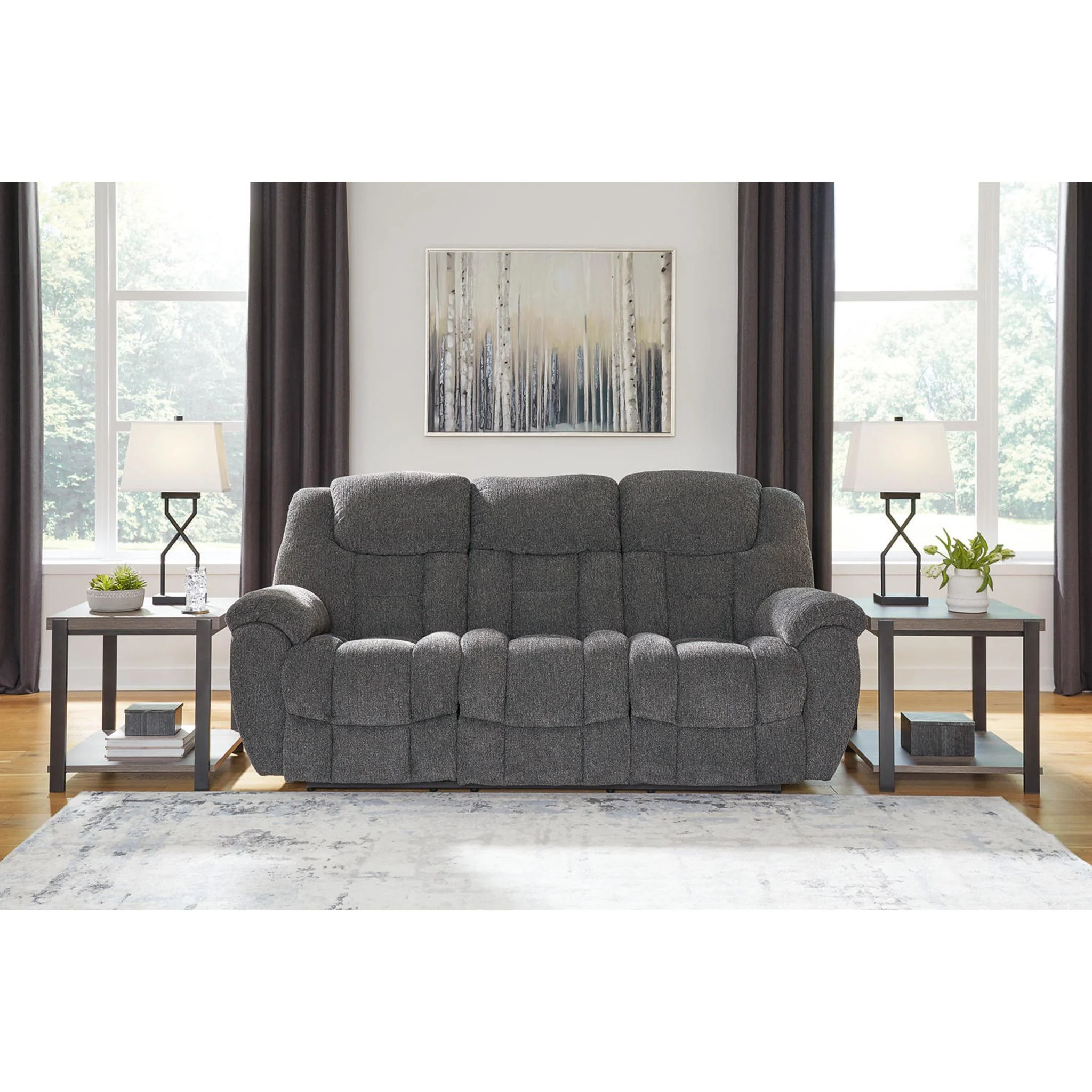 Foreside Reclining Sofa - Charcoal - Image 2