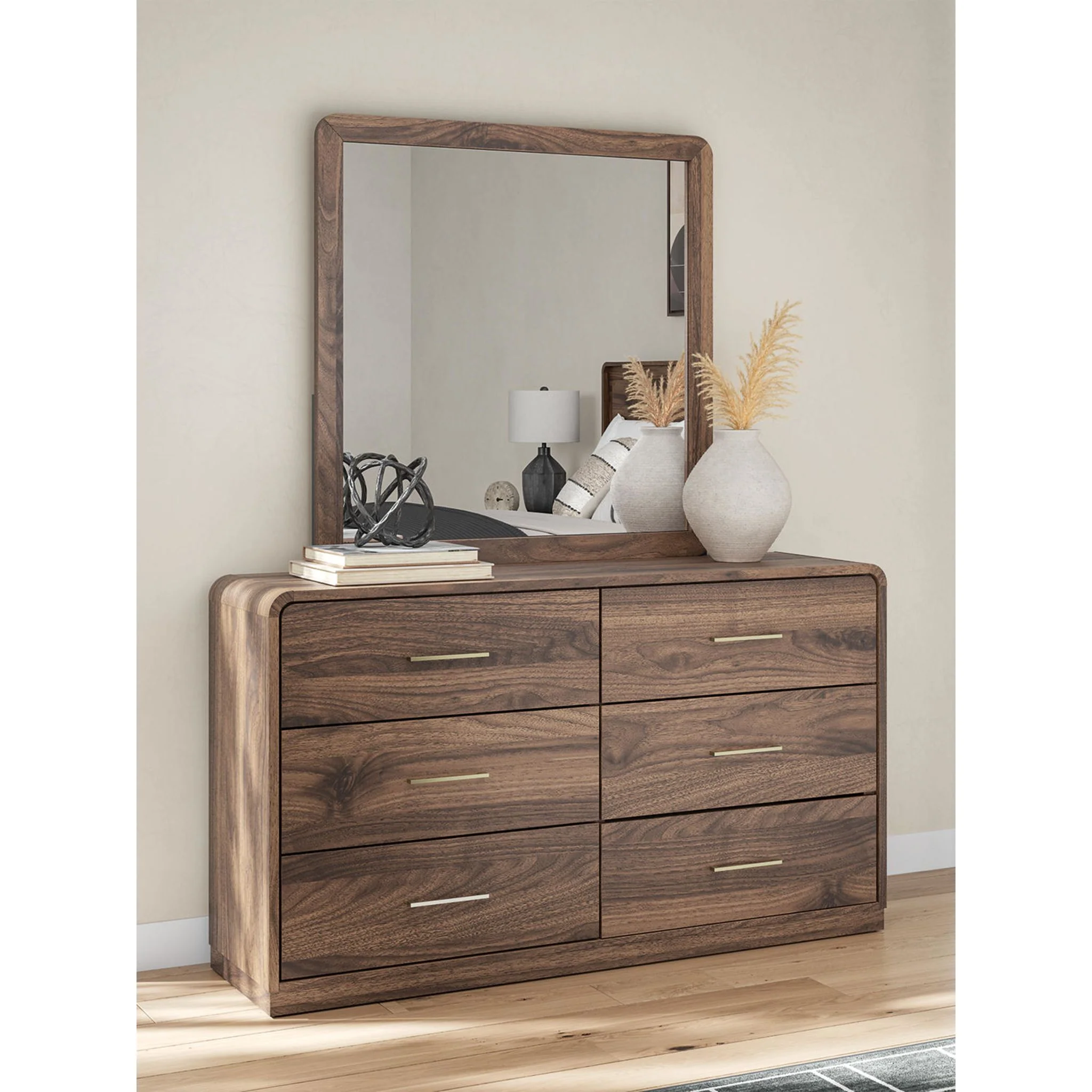 Fortlorn Dresser and Mirror - Walnut Brown - Image 8