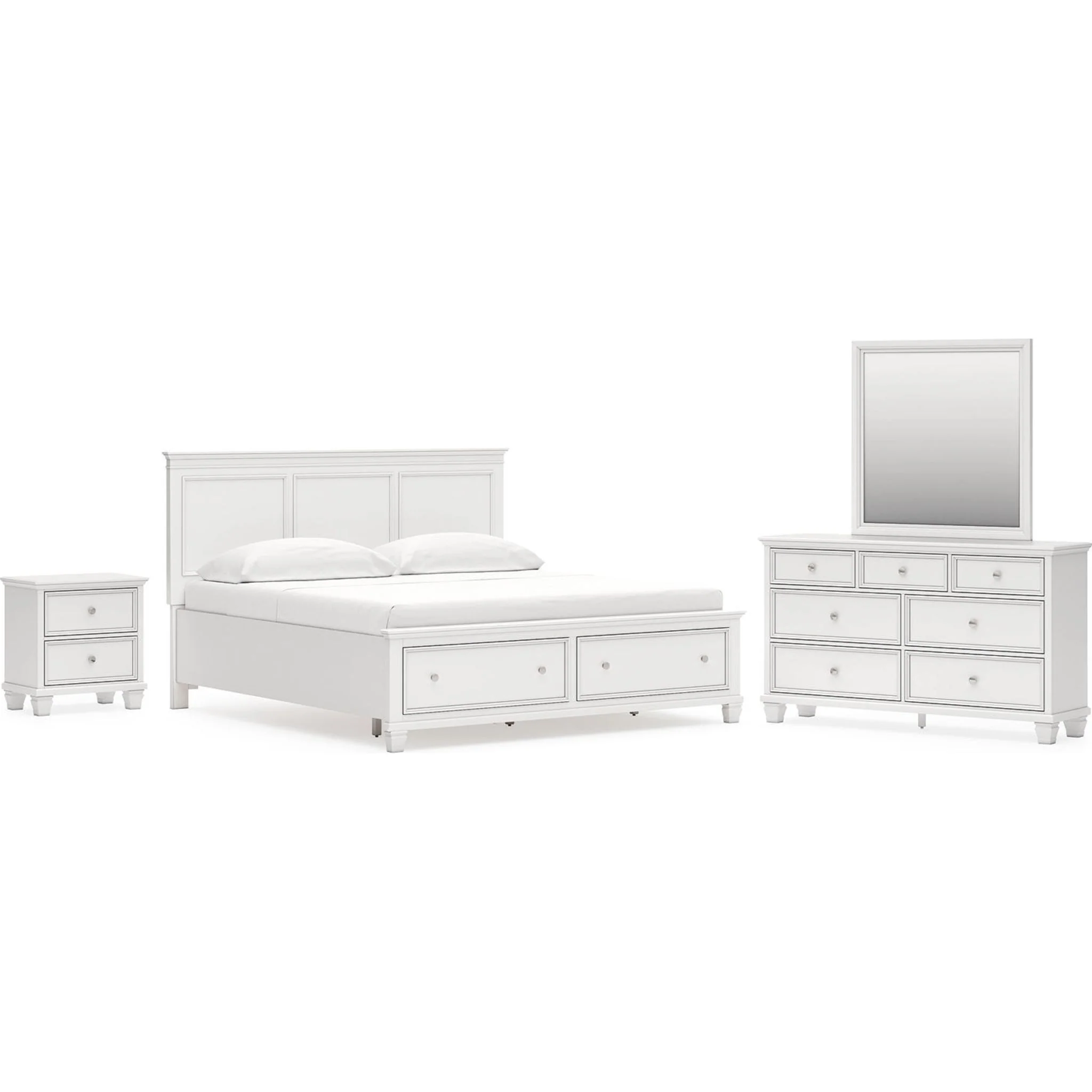 Fortman 6 Piece King Storage Bedroom - White