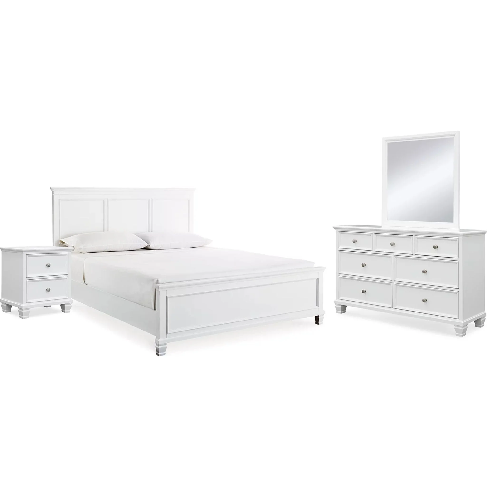 Fortman 6 Piece Panel Bedroom - White - Image 3