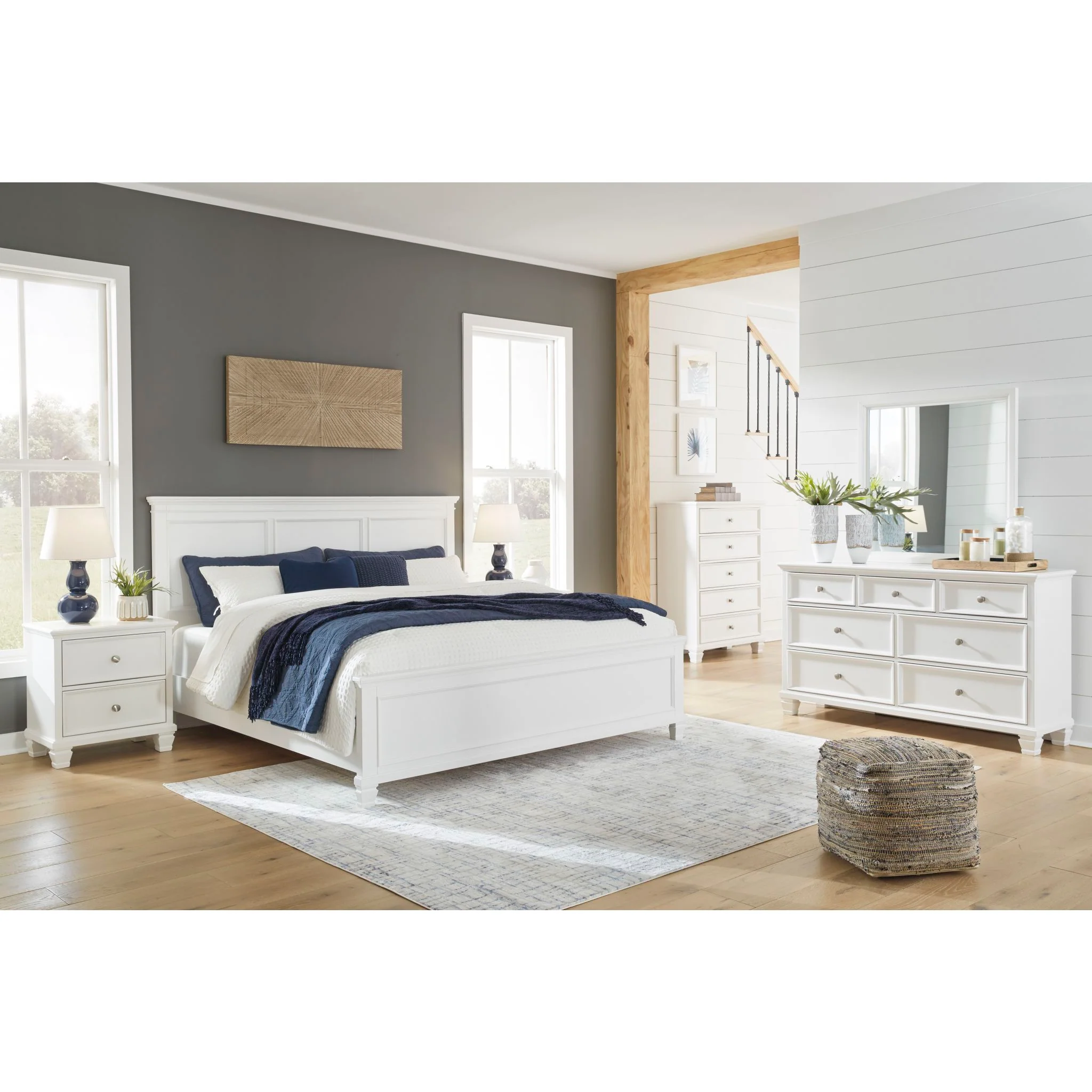 Fortman 6 Piece Panel Bedroom - White - Image 4