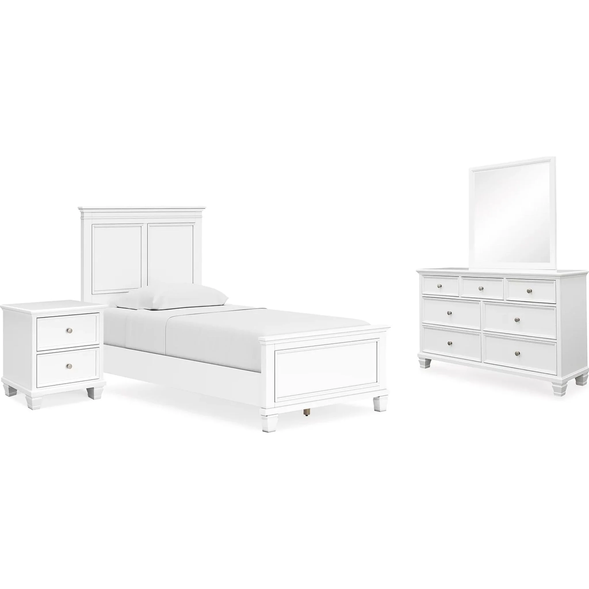 Fortman 6 Piece Panel Bedroom - White