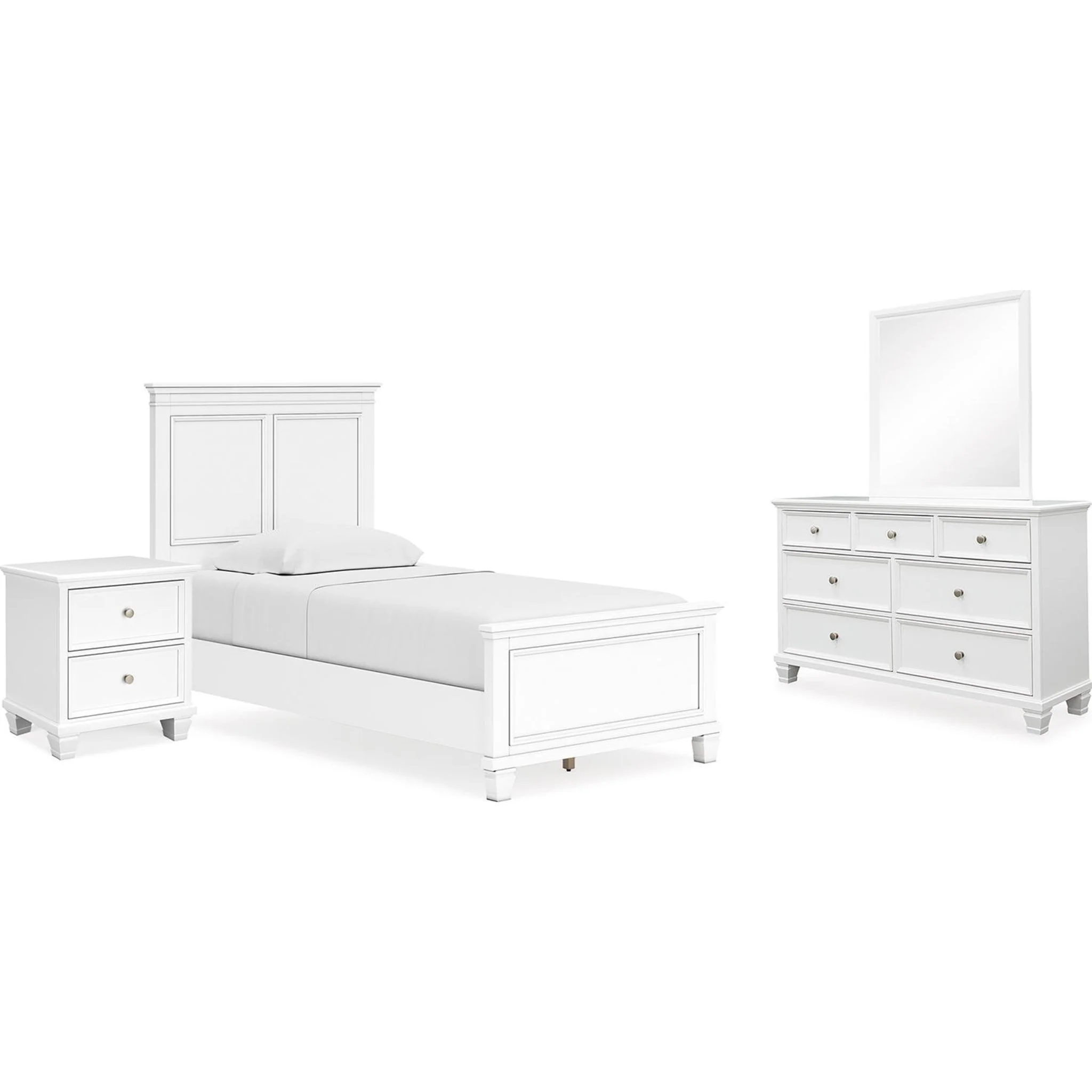 Fortman 6 Piece Panel Bedroom - White - Image 15