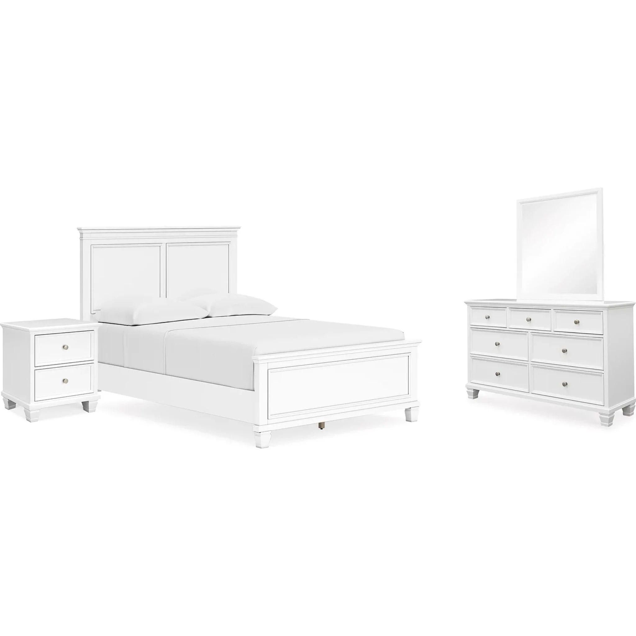 Fortman 6 Piece Panel Bedroom - White - Image 36