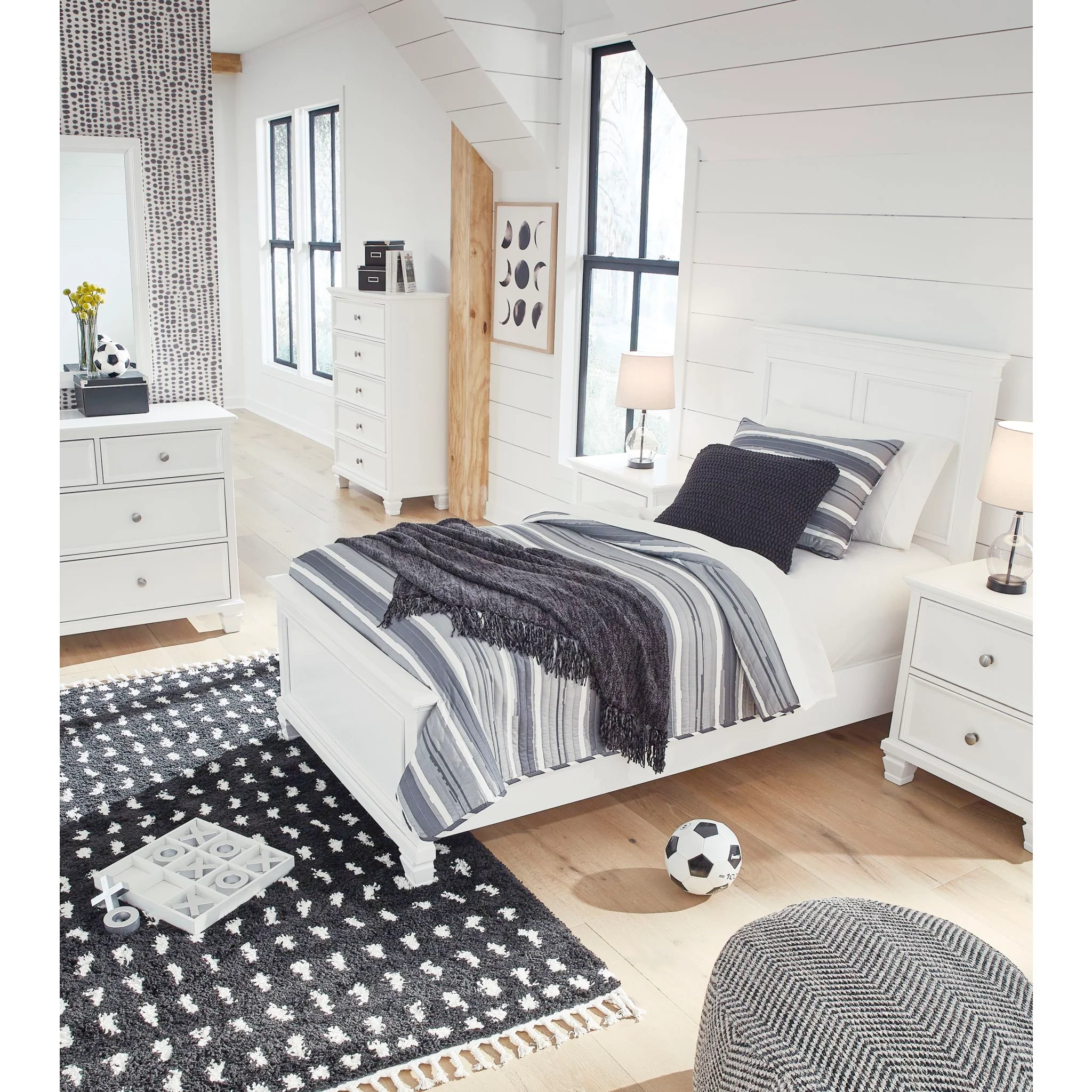 Fortman 6 Piece Panel Bedroom - White - Image 37