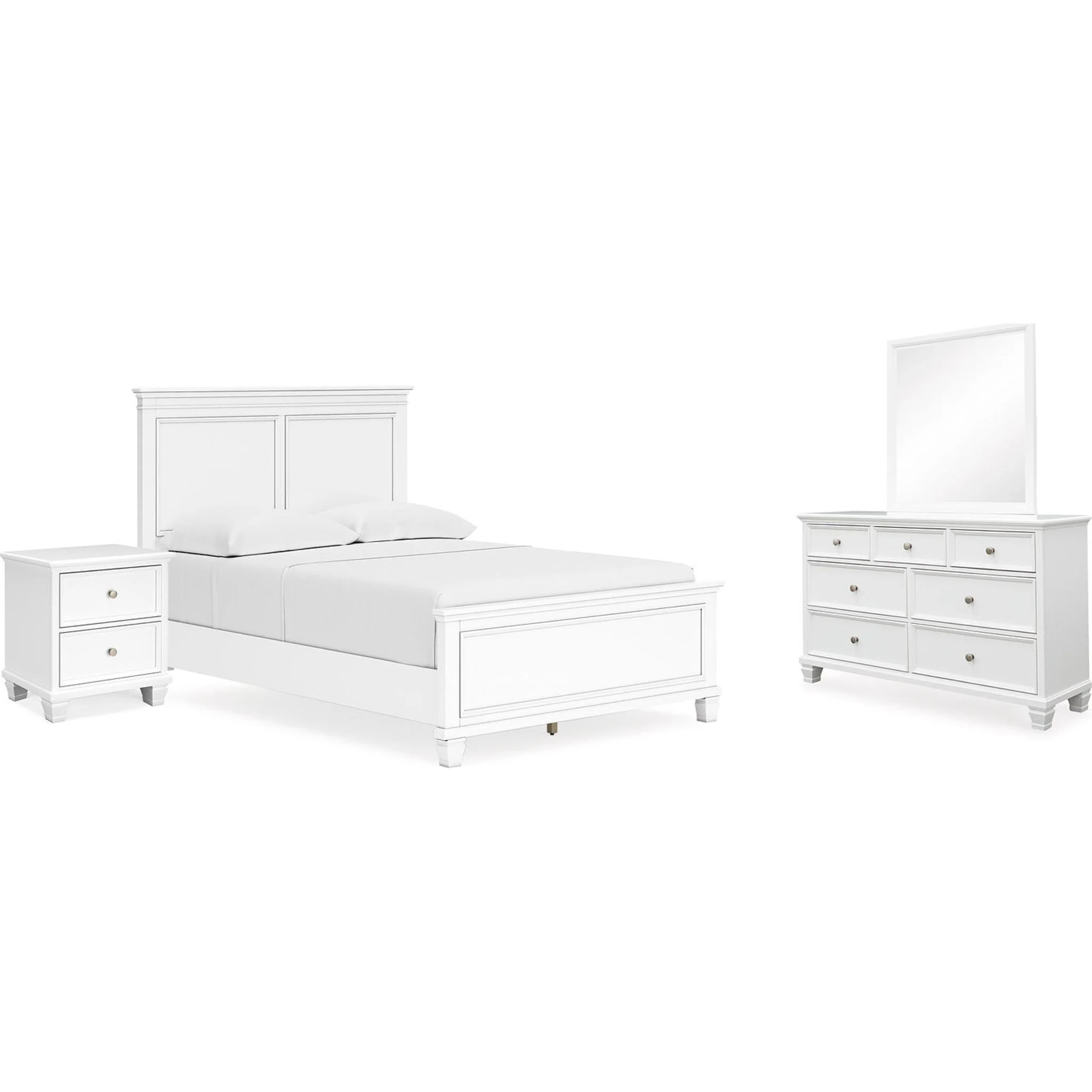 Fortman 6 Piece Panel Bedroom - White - Image 48