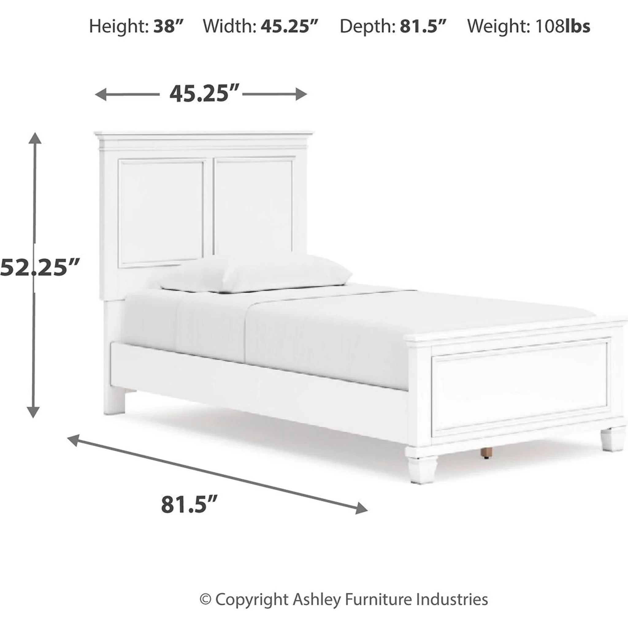 Fortman Panel Bed - White - Image 16