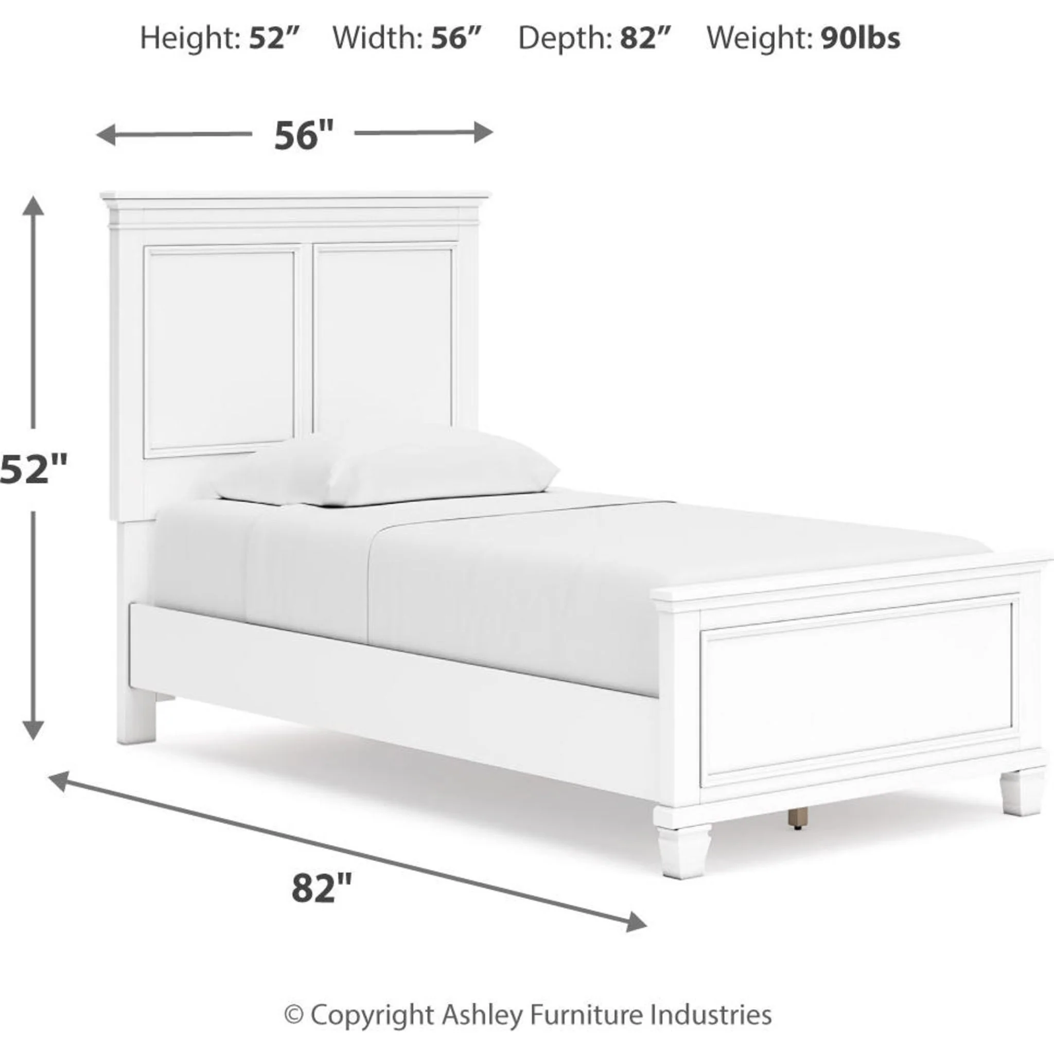 Fortman Panel Bed - White - Image 43