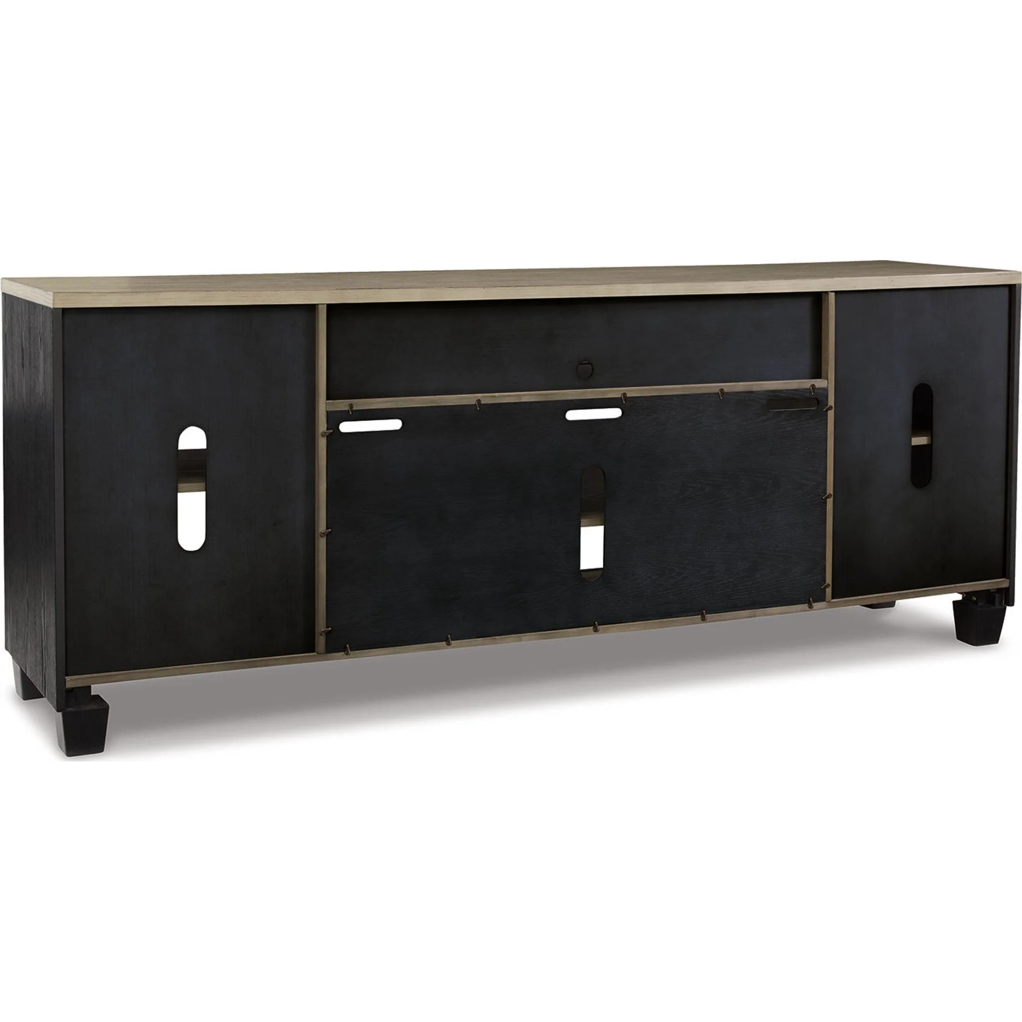 Foyland TV Stand - Black/Brown - Image 11