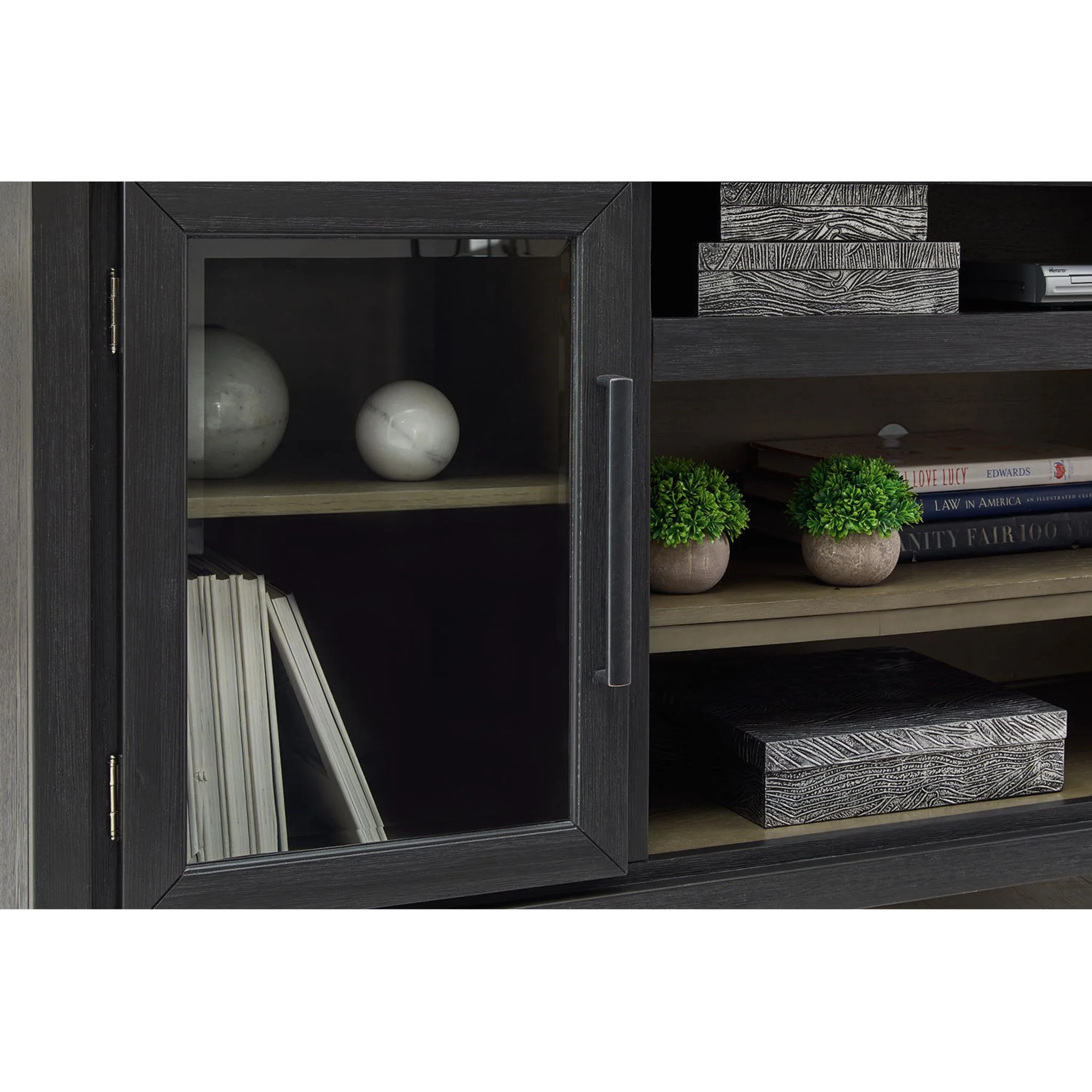 Foyland TV Stand - Black/Brown - Image 12