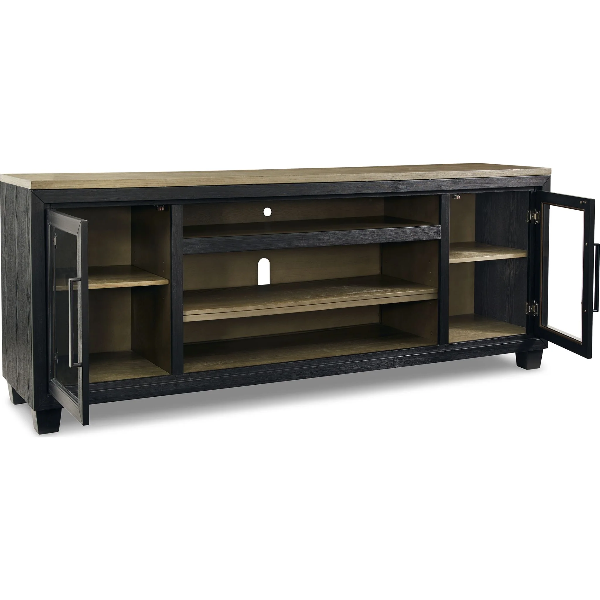 Foyland TV Stand - Black/Brown - Image 3