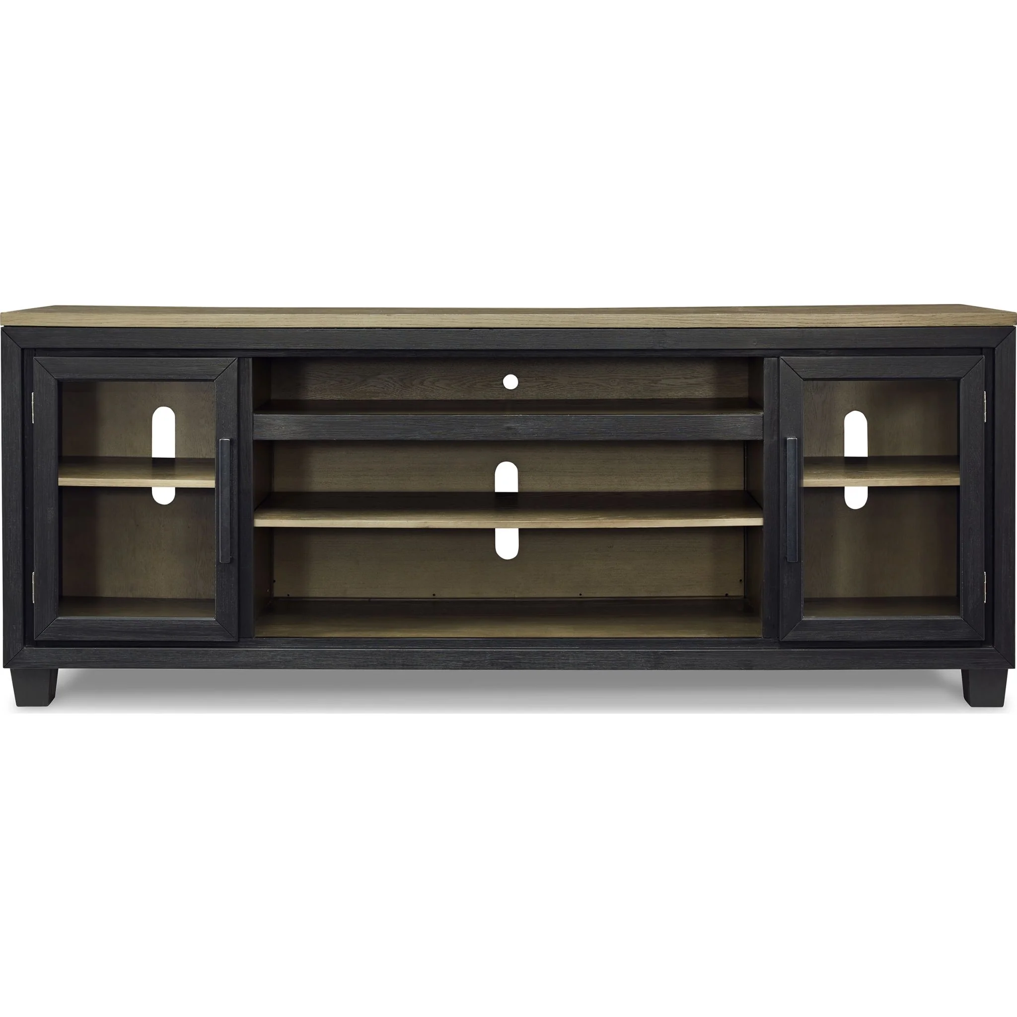 Foyland TV Stand - Black/Brown - Image 4