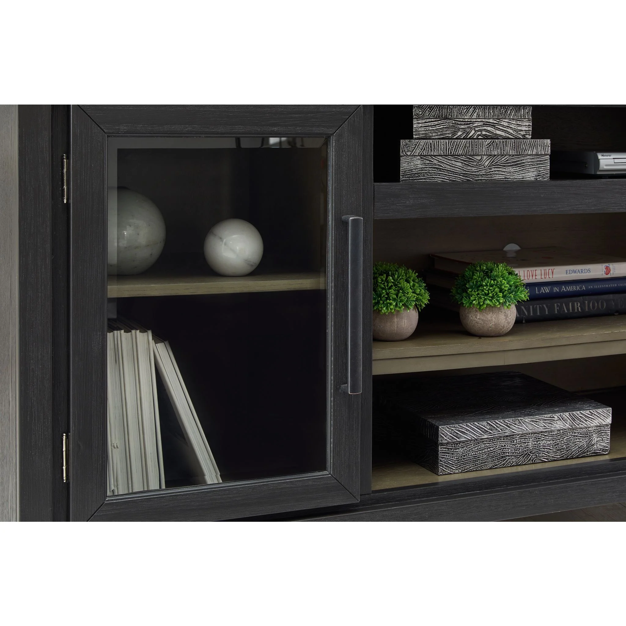 Foyland TV Stand - Black/Brown - Image 7