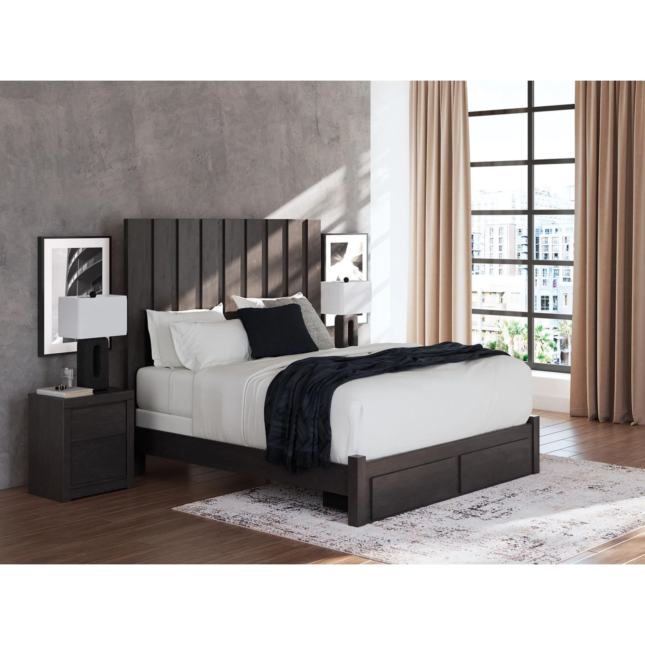 Fraluna 6 Piece King Storage Bedroom - Charcoal - Image 19
