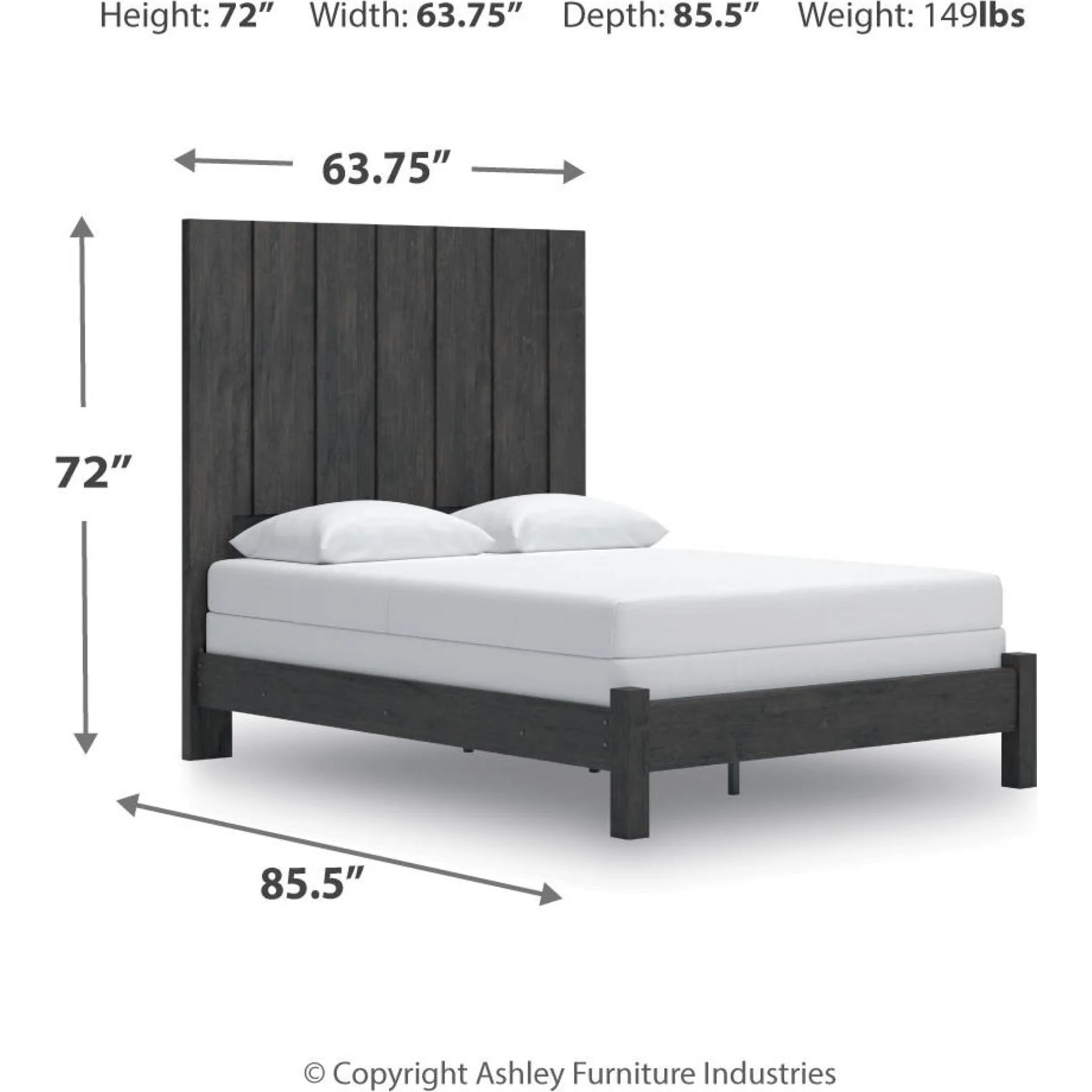 Fraluna 6 Piece Queen Panel Bedroom - Charcoal - Image 16