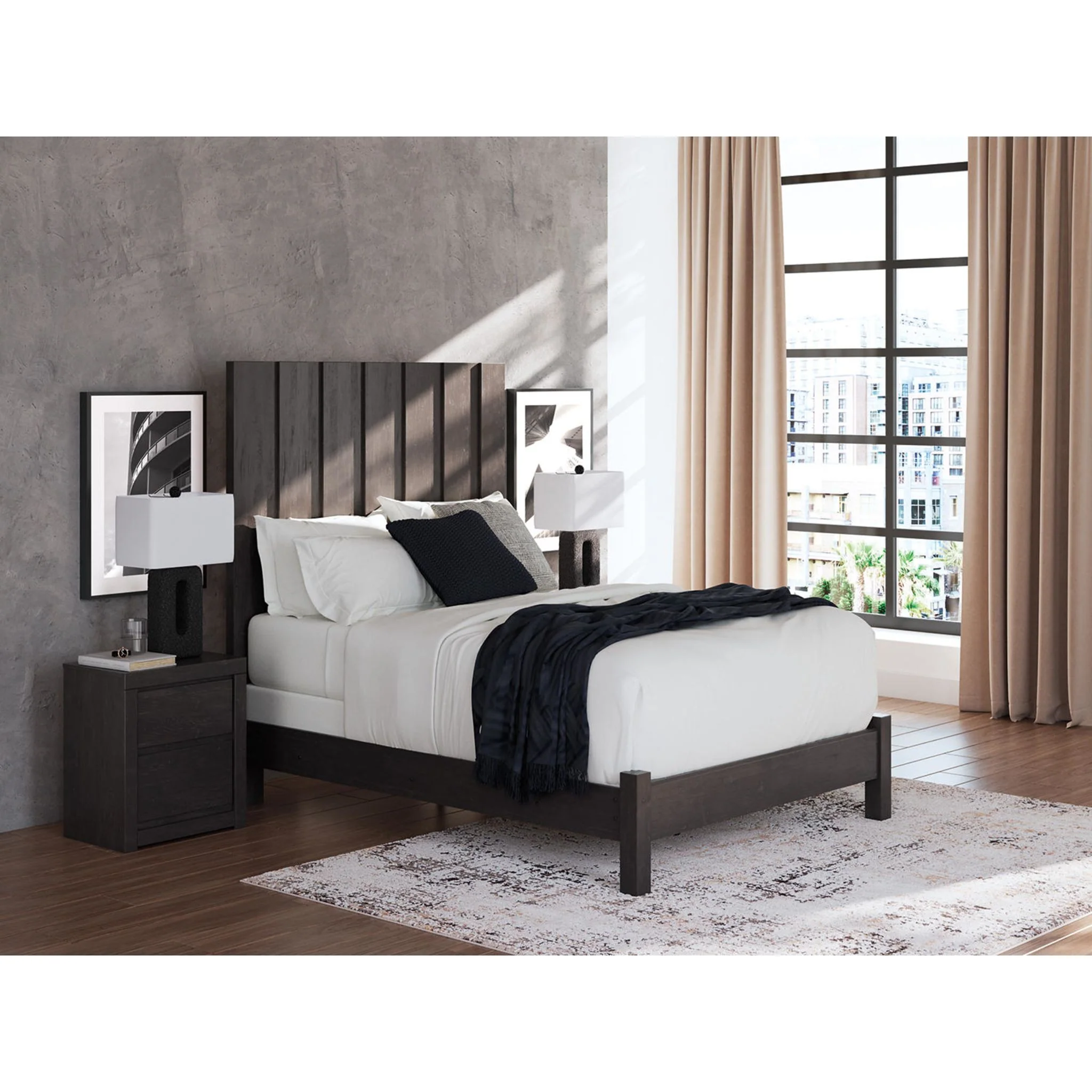 Fraluna 6 Piece Queen Panel Bedroom - Charcoal - Image 19
