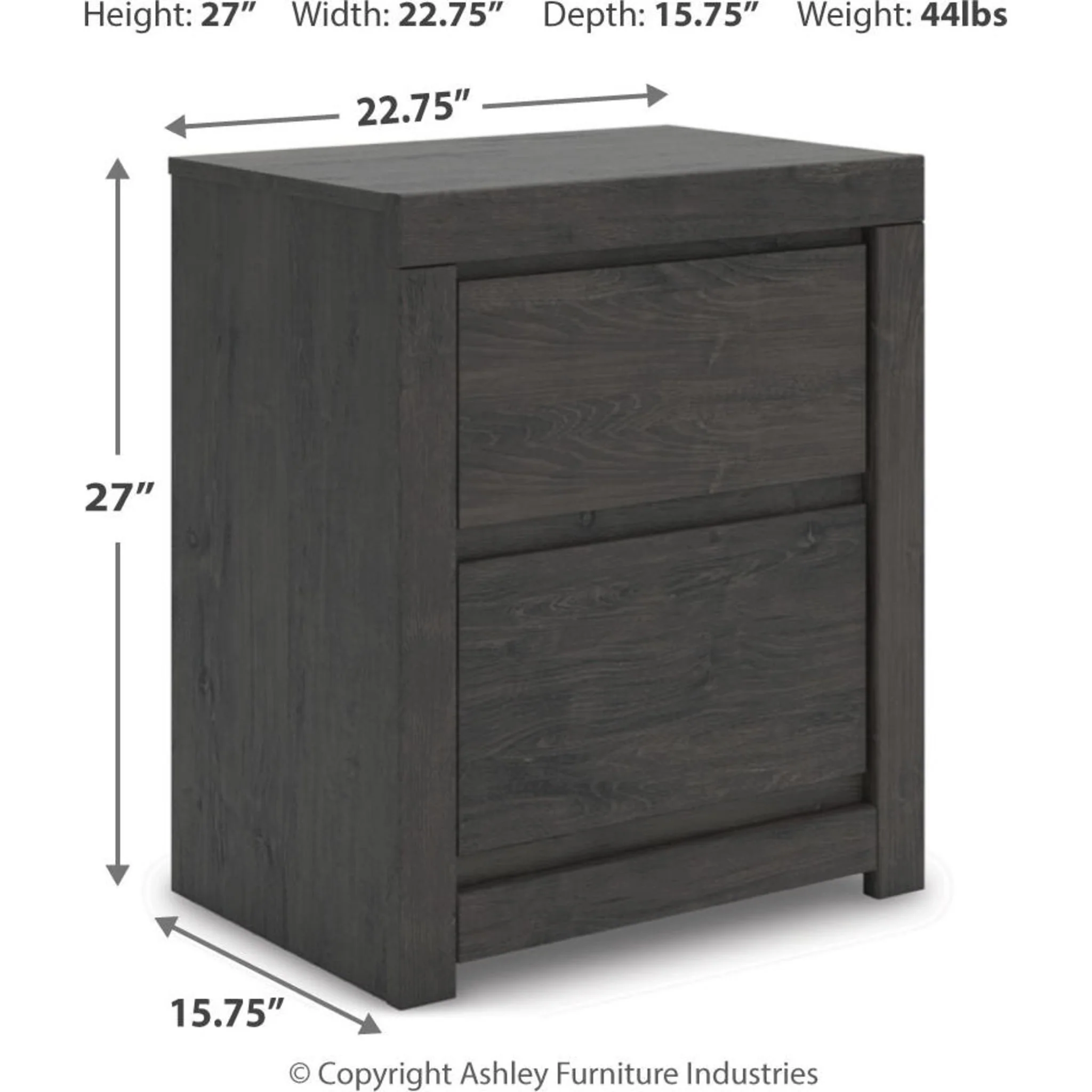Fraluna 6 Piece Queen Panel Bedroom - Charcoal - Image 26