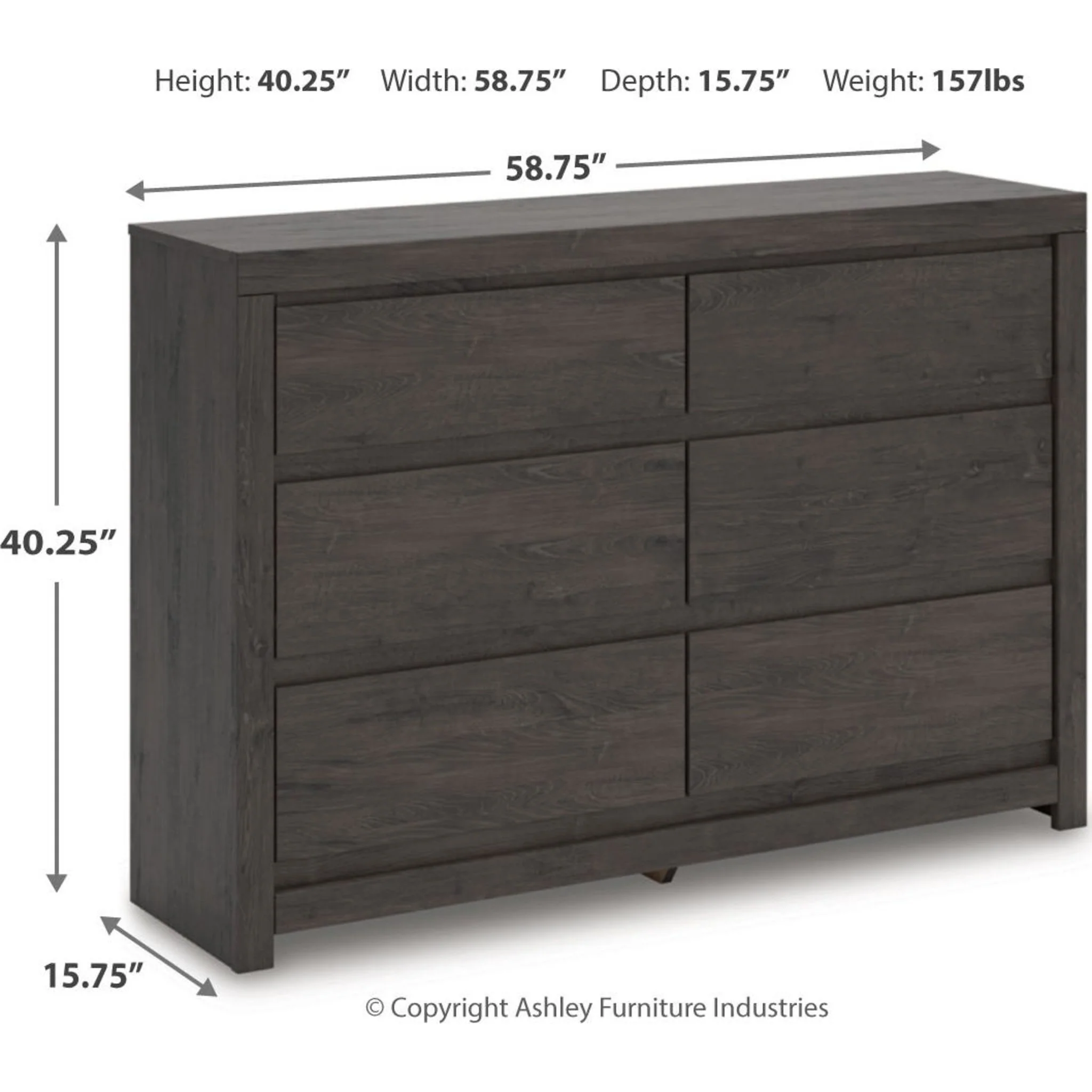Fraluna Dresser - Charcoal - Image 3