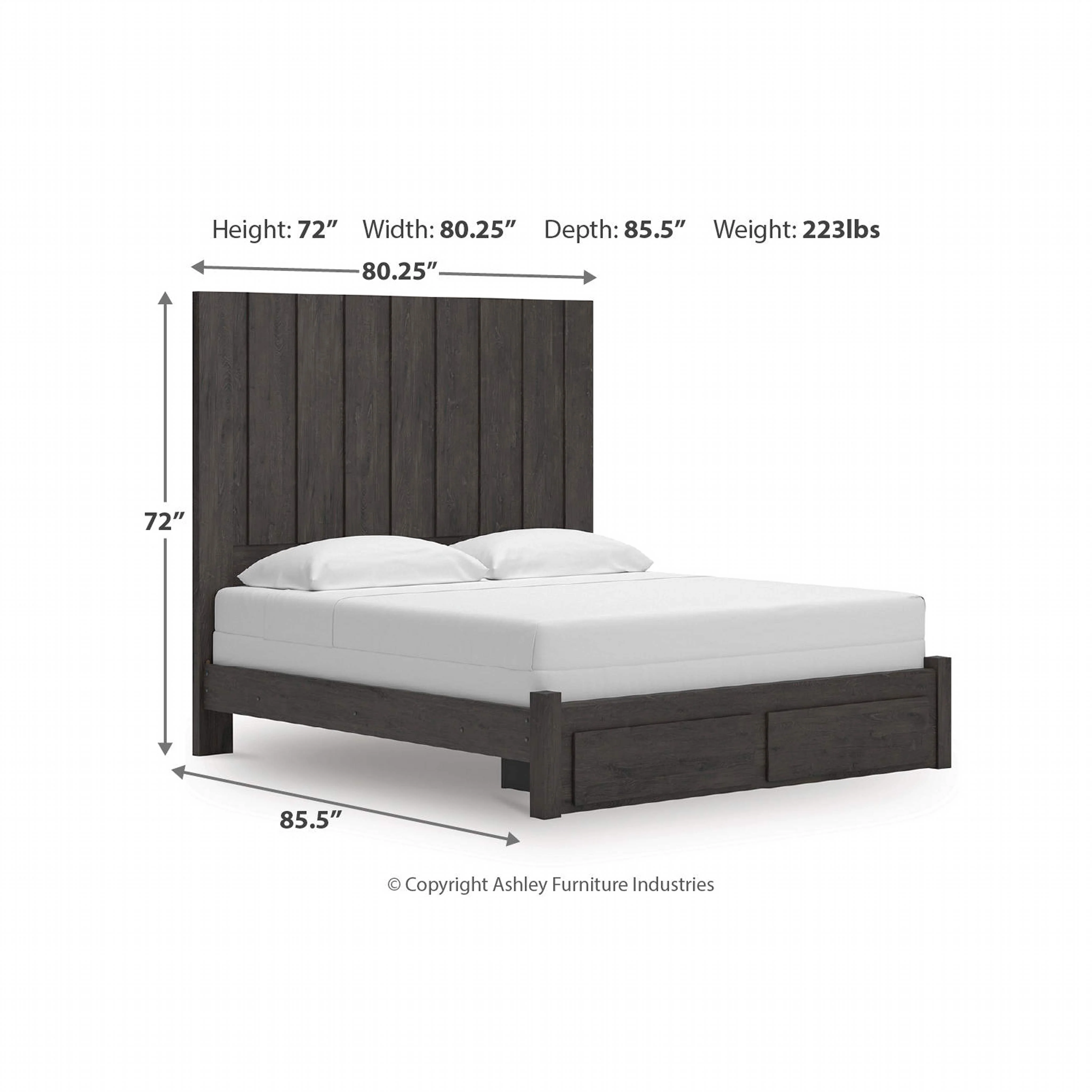 Fraluna King Storage Bed - Charcoal - Image 3