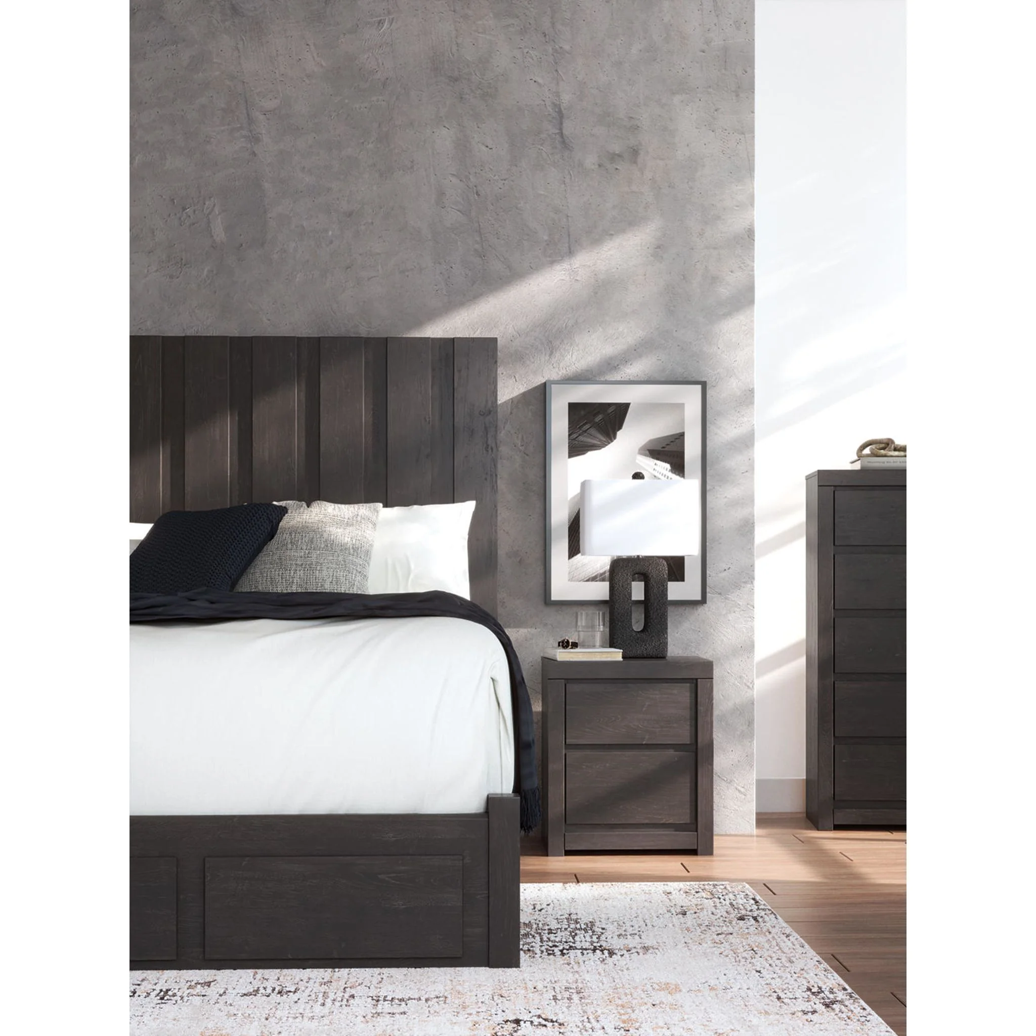 Fraluna Nightstand - Charcoal - Image 4