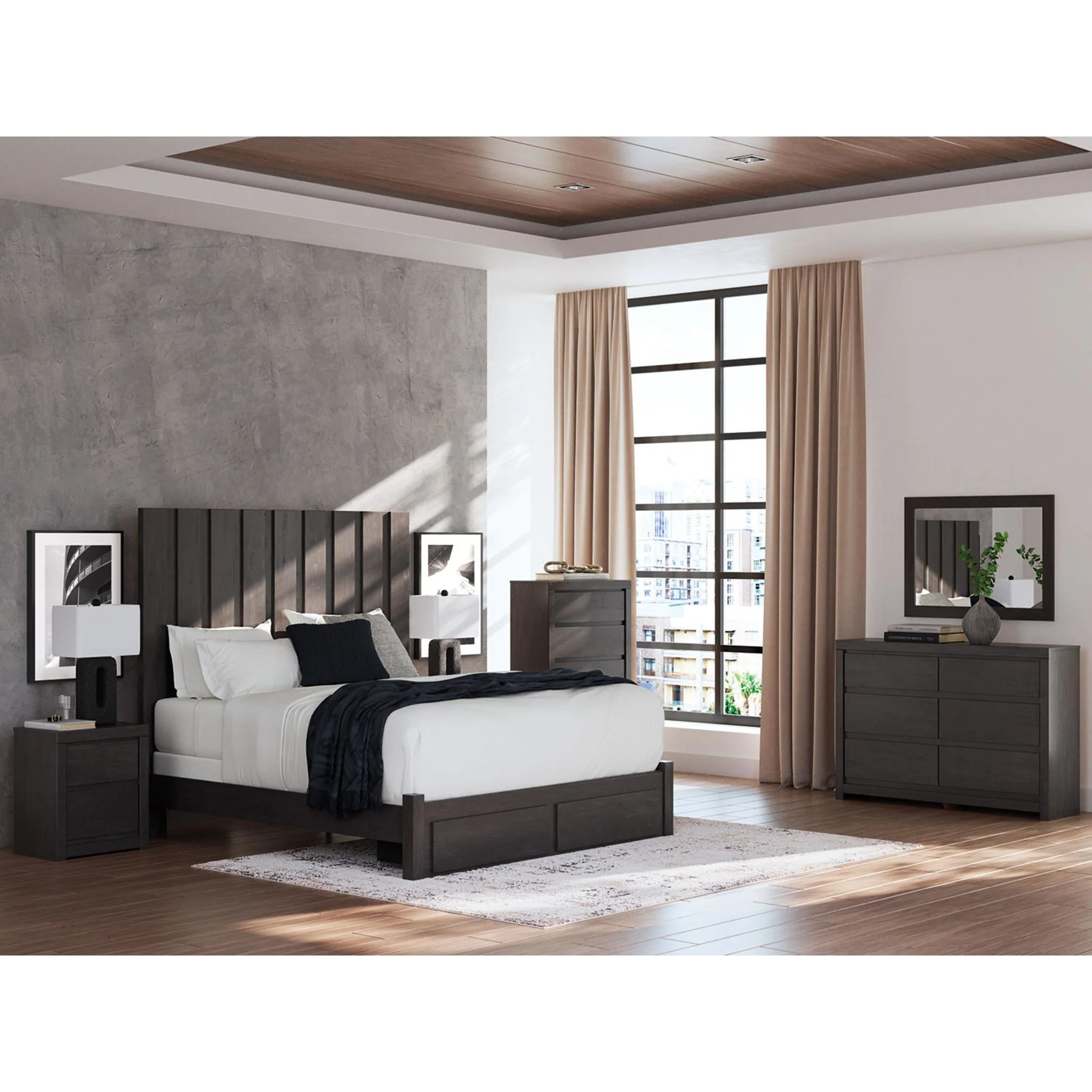 Fraluna Nightstand - Charcoal - Image 5