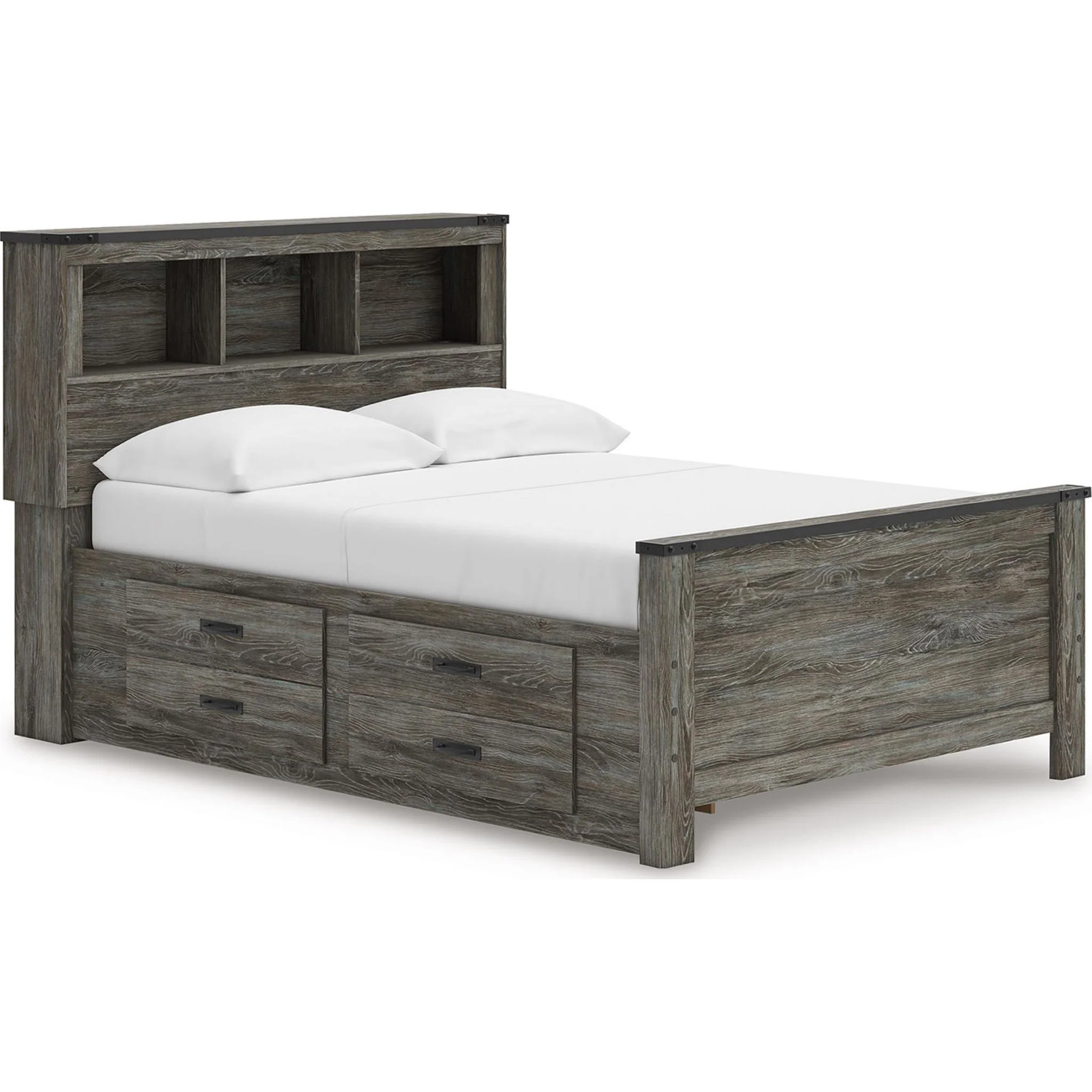 Frandern Full Bookcase Storage Bed - Gray - Image 5