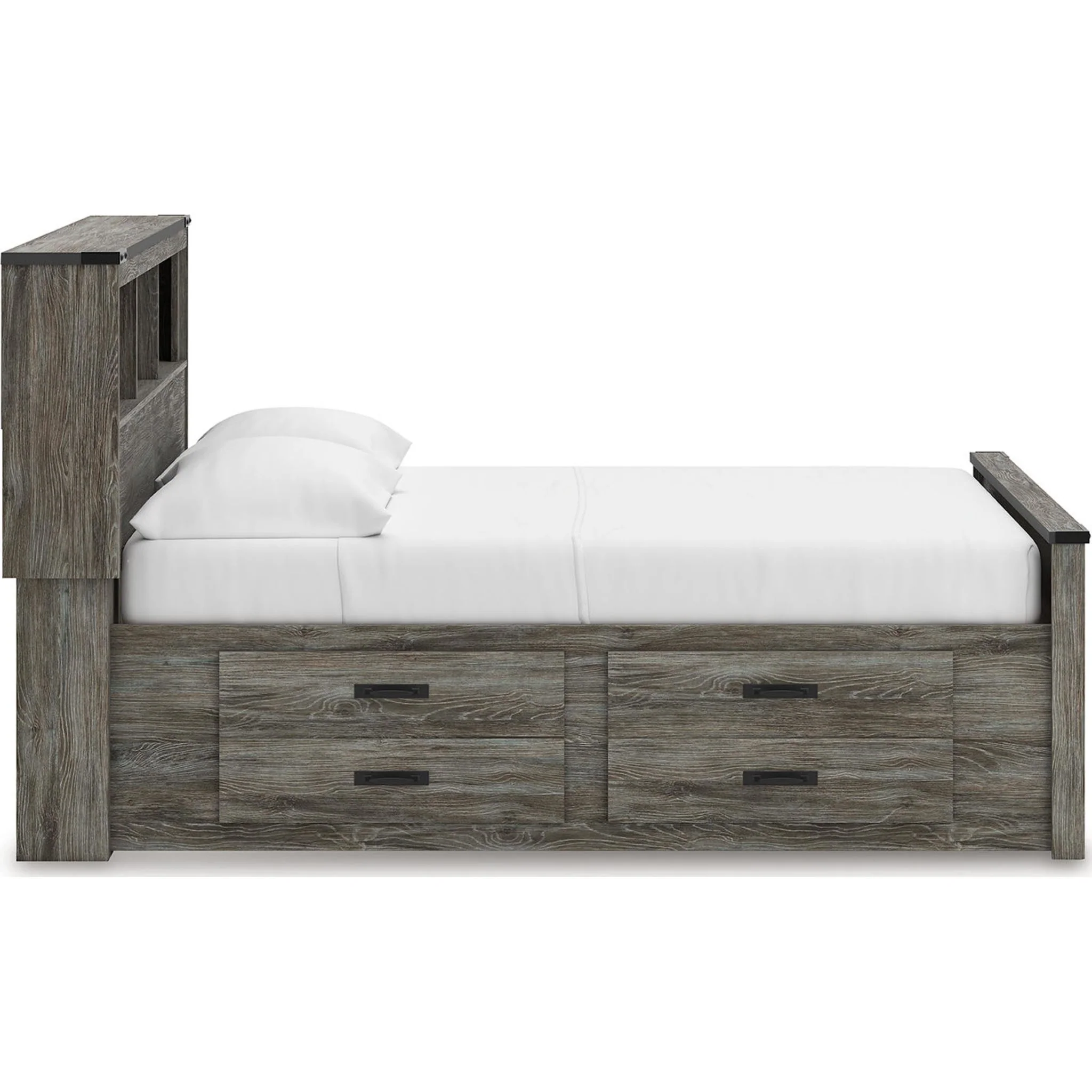 Frandern Full Bookcase Storage Bed - Gray - Image 9