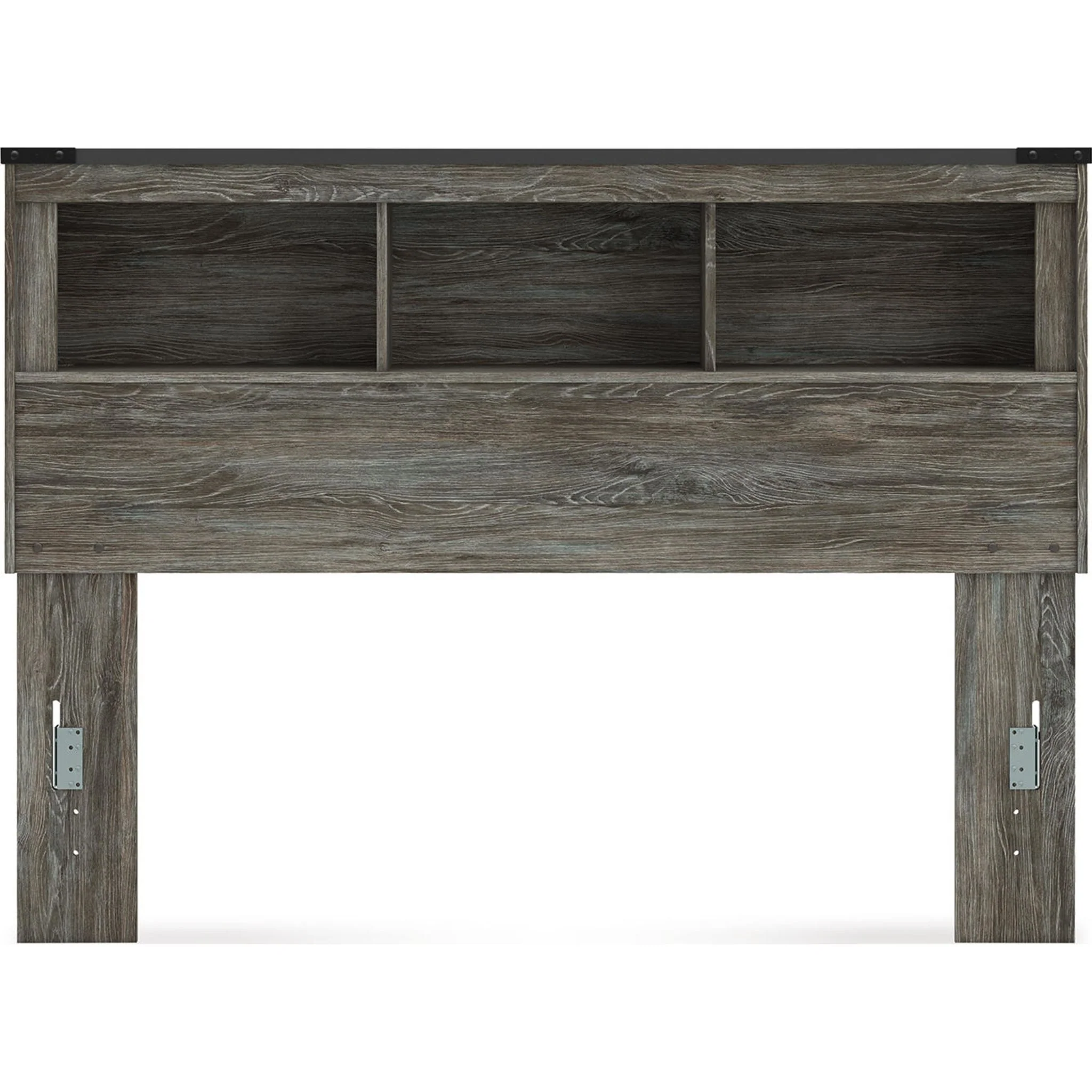 Frandern Queen Bookcase Headboard - Gray - Image 2