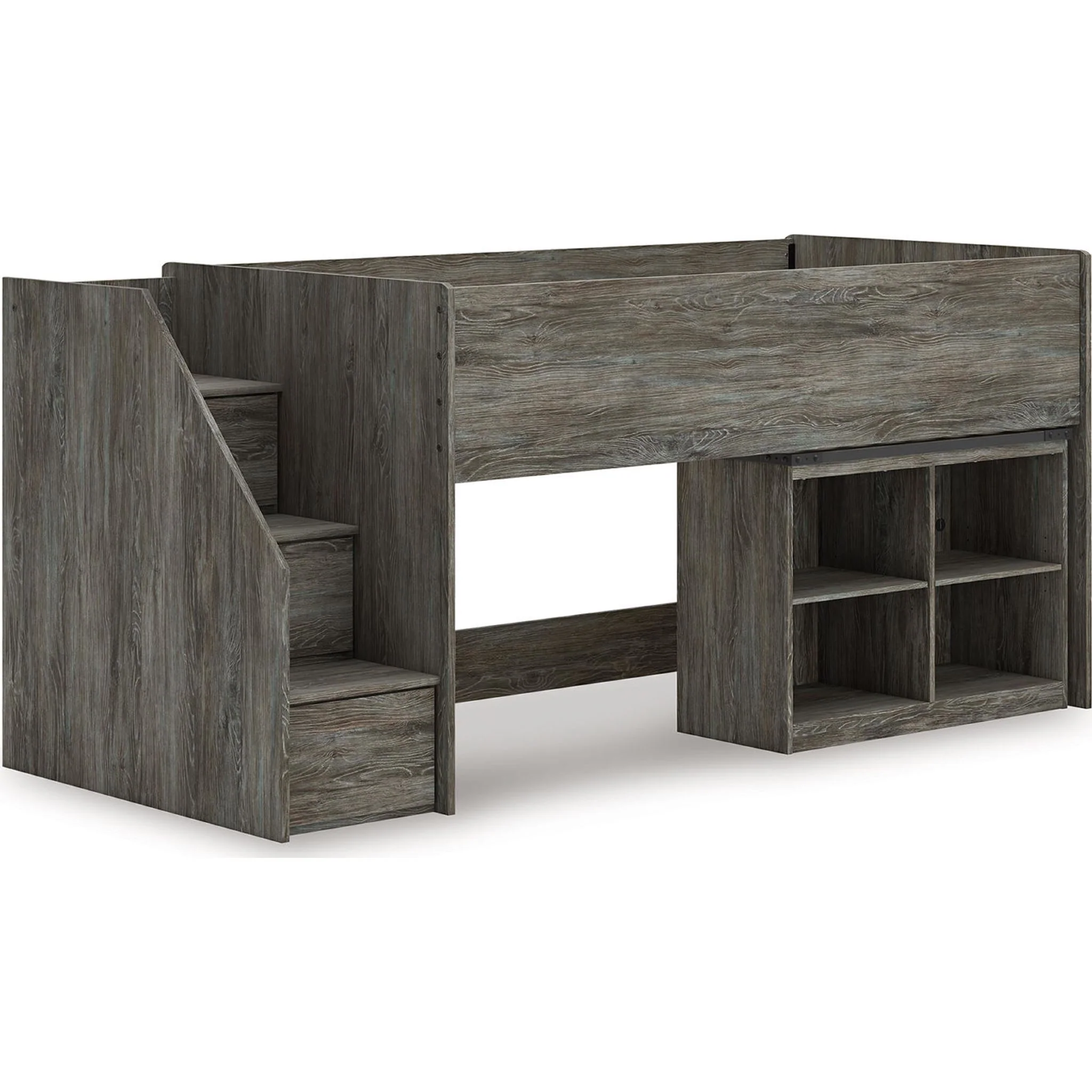 Frandern Twin Loft Bed with Storage - Gray - Image 3