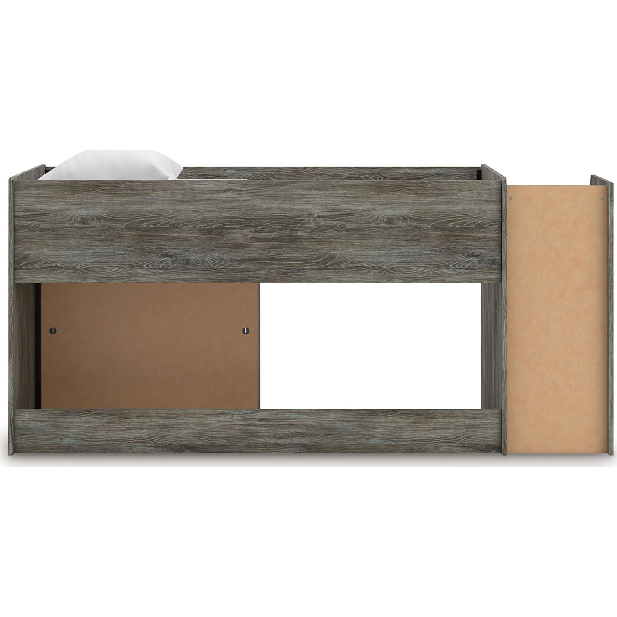 Frandern Twin Loft Bed with Storage - Gray - Image 6