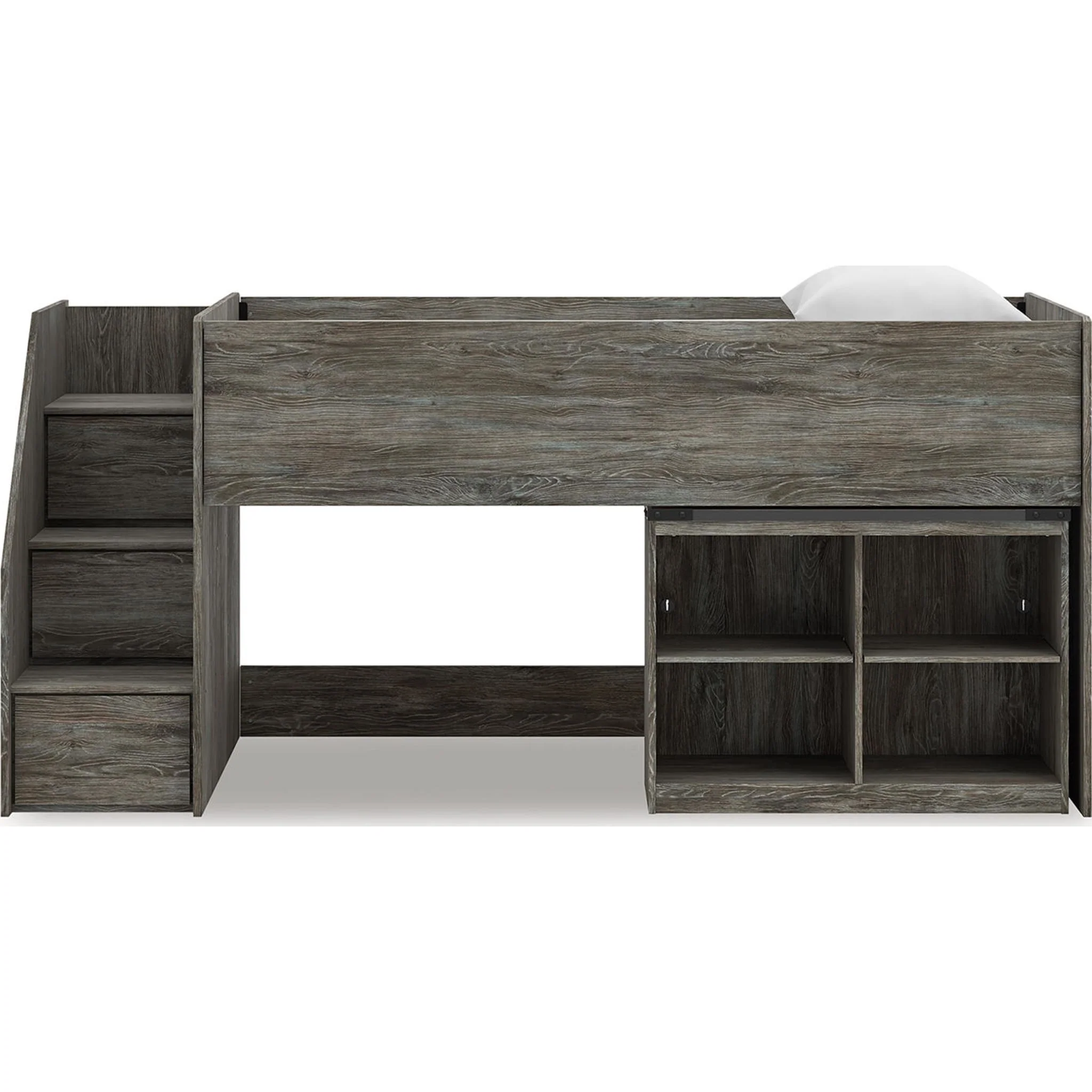 Frandern Twin Loft Bed with Storage - Gray - Image 7