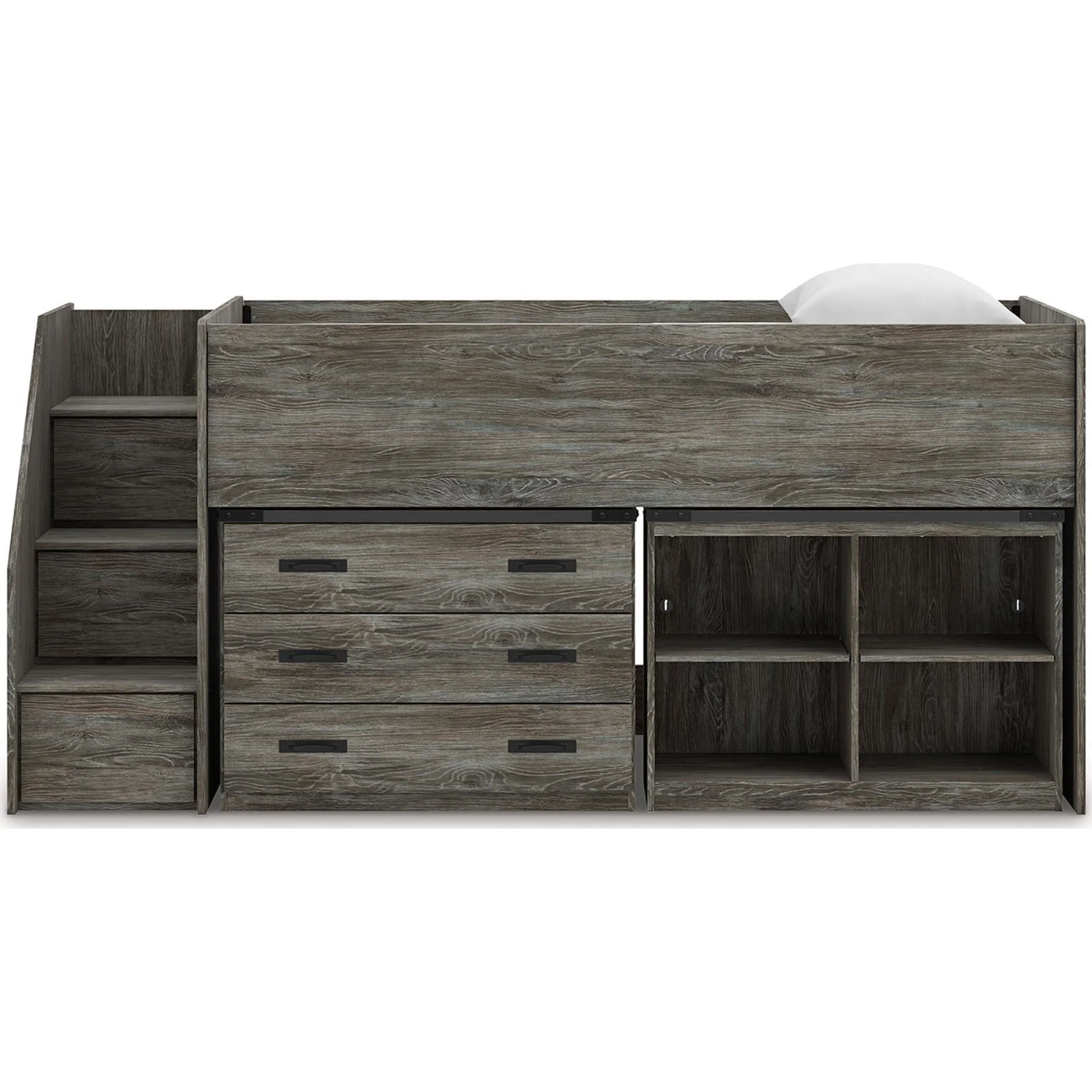 Frandern Twin Loft Bed with Storage - Gray - Image 8
