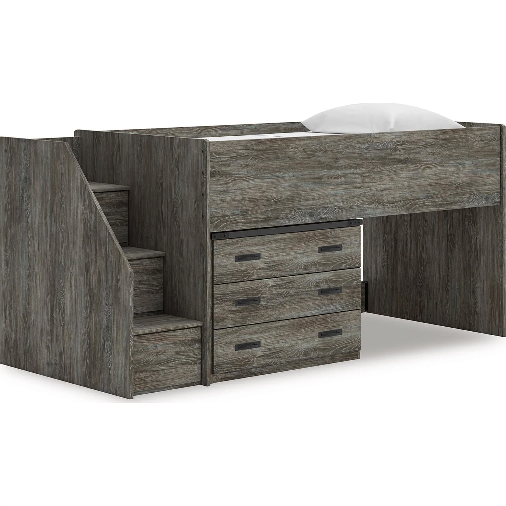 Frandern Twin Loft Bed with Storage - Gray - Image 5