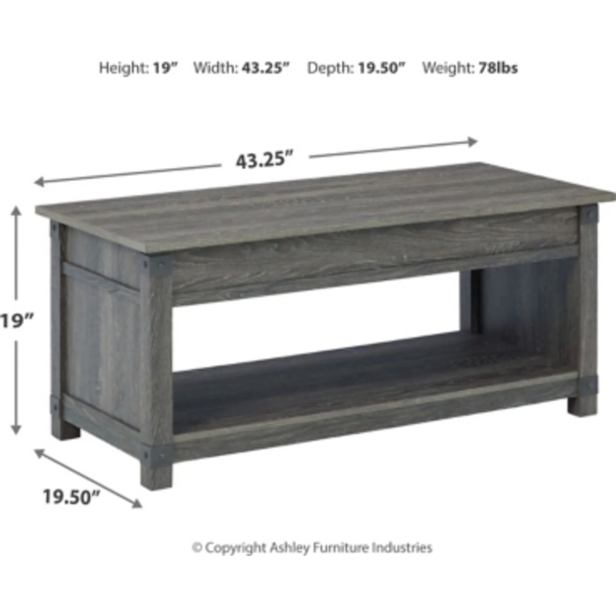 Freedan Coffee Table - Grayish Brown - Image 19